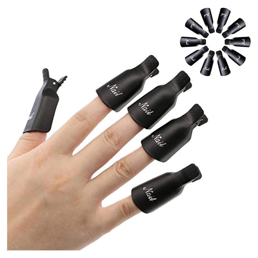 Clip de Capucha HiMo 10PC para Remover Esmalte UV Negro