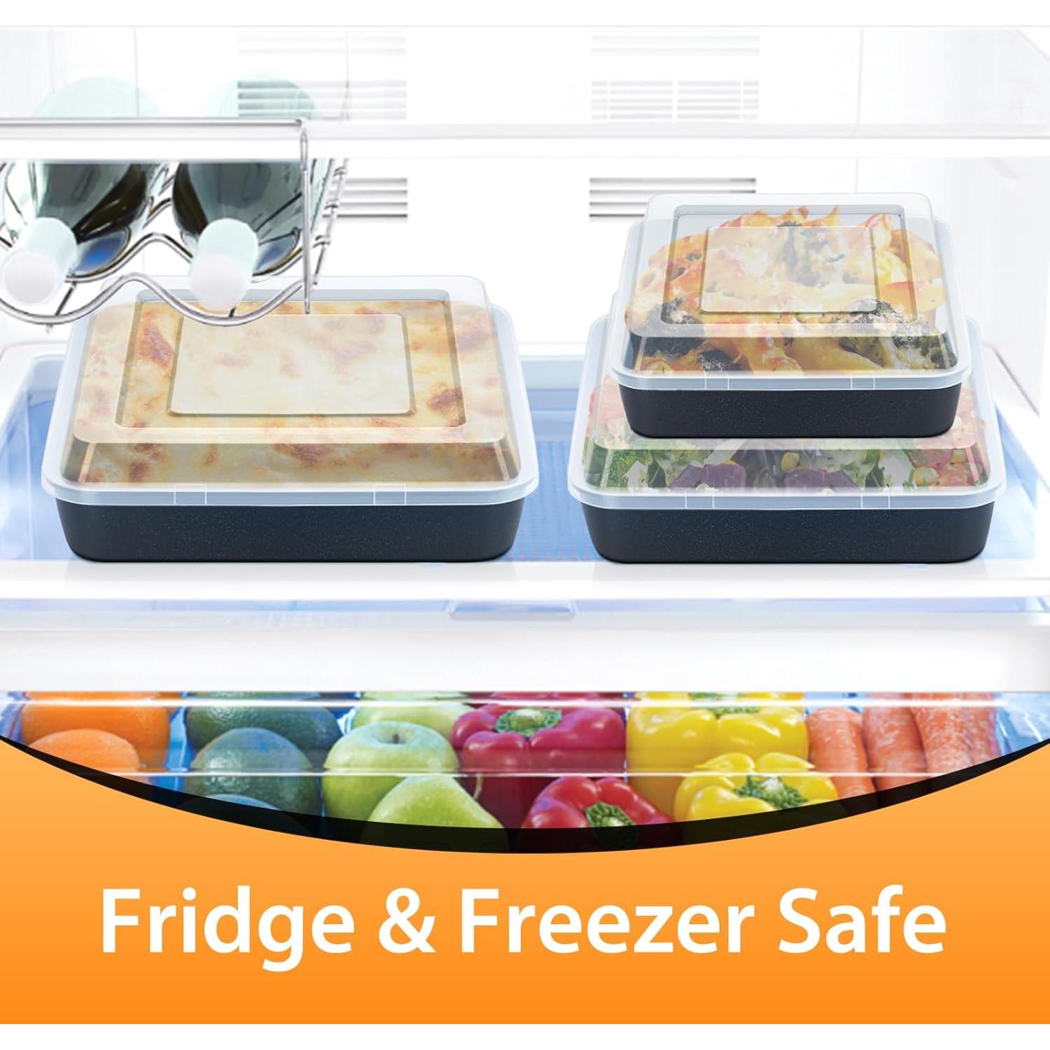 Juego de 2 Tapas de Almacenamiento E-far 21.6 cm Cuadradas