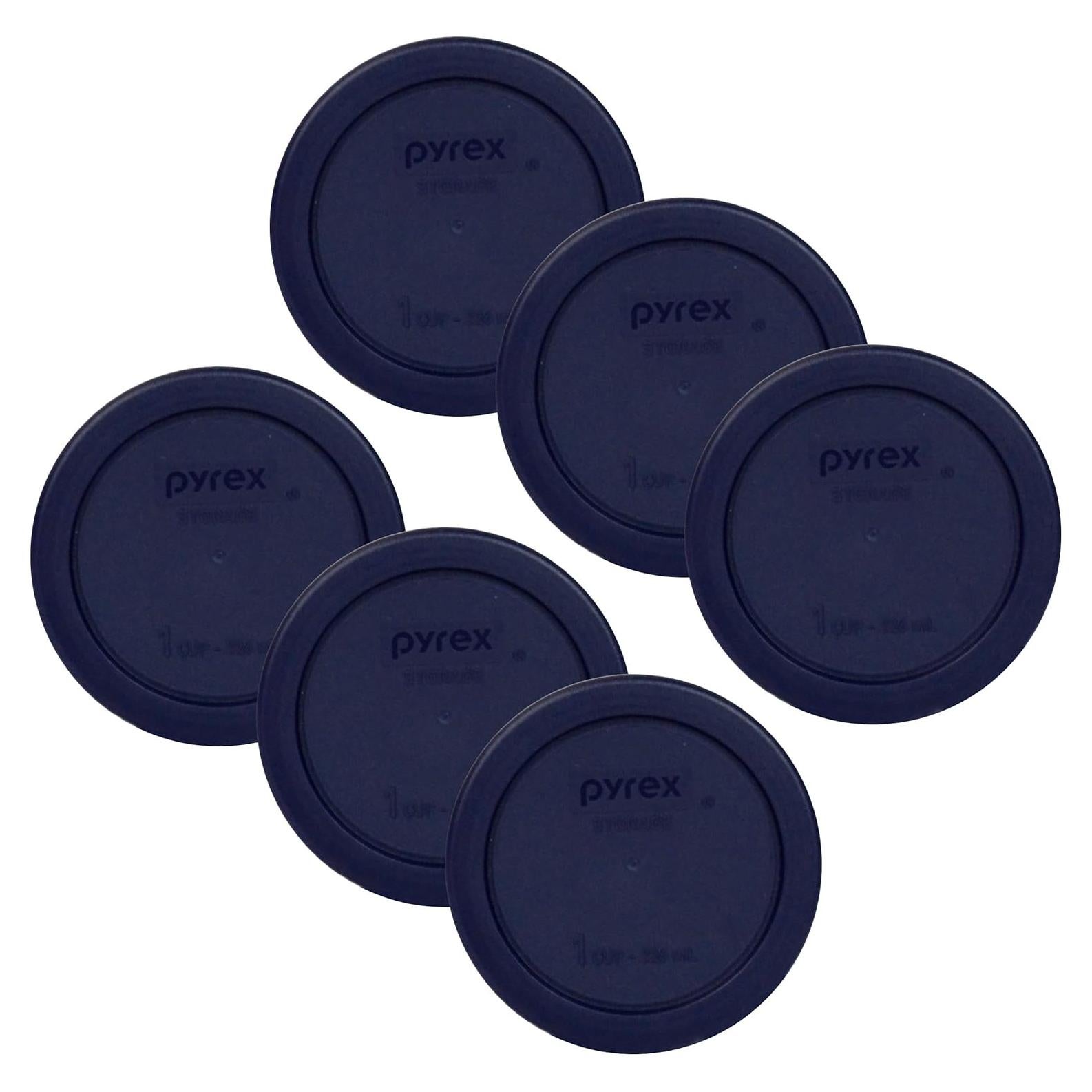 Tapas de Plástico Pyrex 7202-PC 1 Taza Azul Oscuro - Paquete de 6