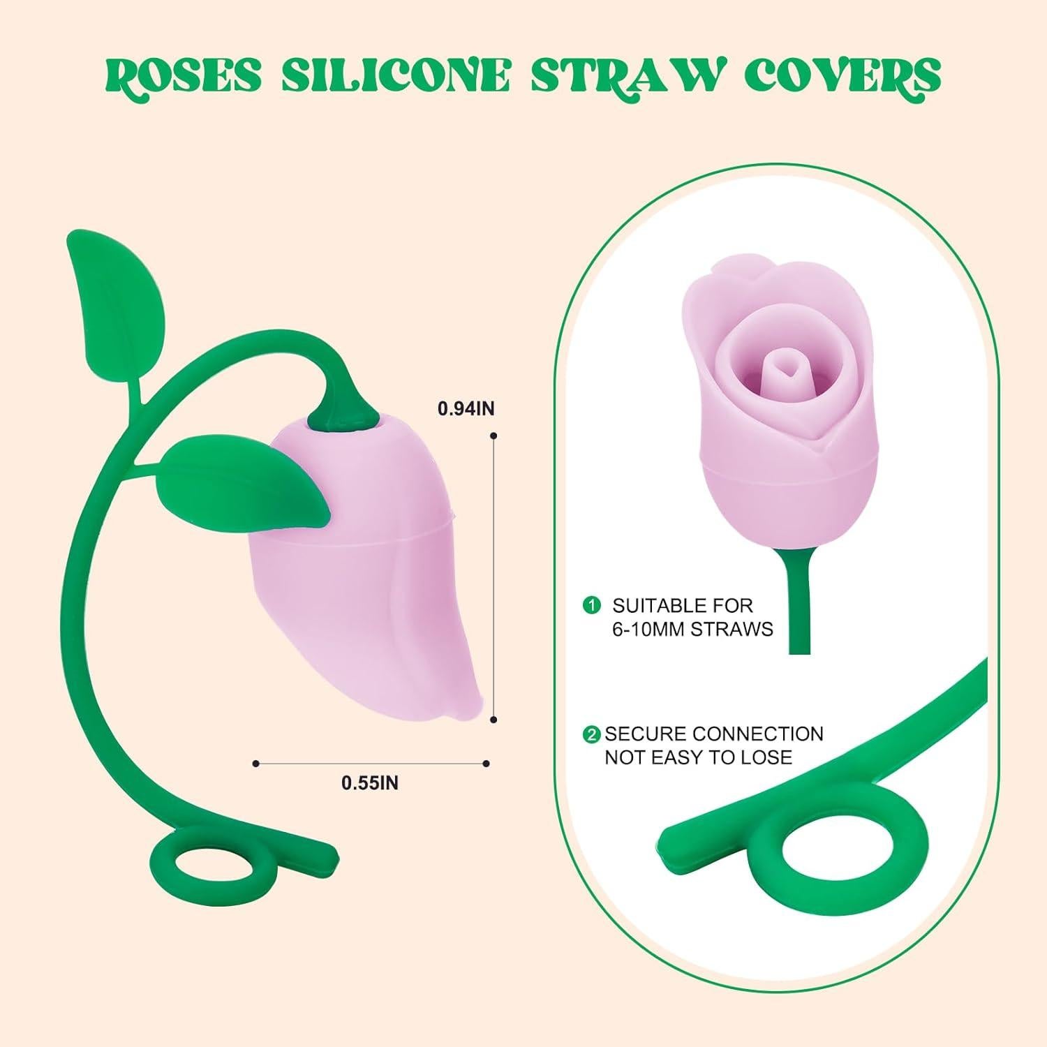 Tapa de Popote Rosa HSEM para Stanley 20/30/40 Oz - 2 Pcs