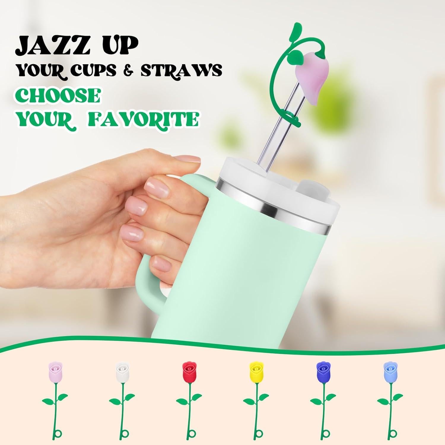 Tapa de Popote Rosa HSEM para Stanley 20/30/40 Oz - 2 Pcs