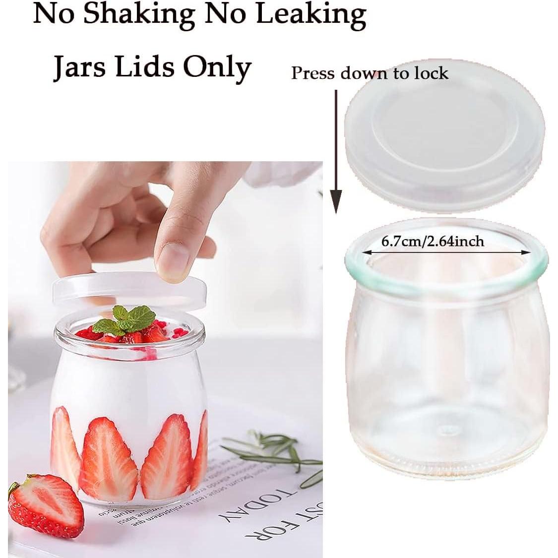 15 Tapas de Tarros de Yogur Oui - Plástico Transparente Reutilizable