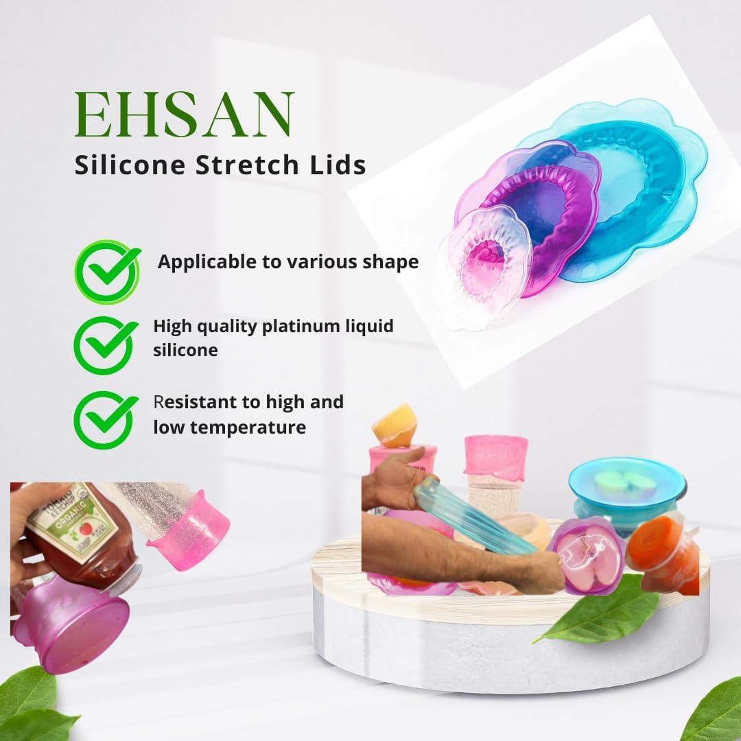 Tapa de Silicona EHSAN Reutilizable para Alimentos - 6PCS