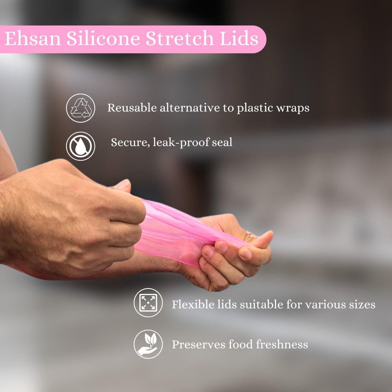 Tapa de Silicona EHSAN Reutilizable para Alimentos - 6PCS