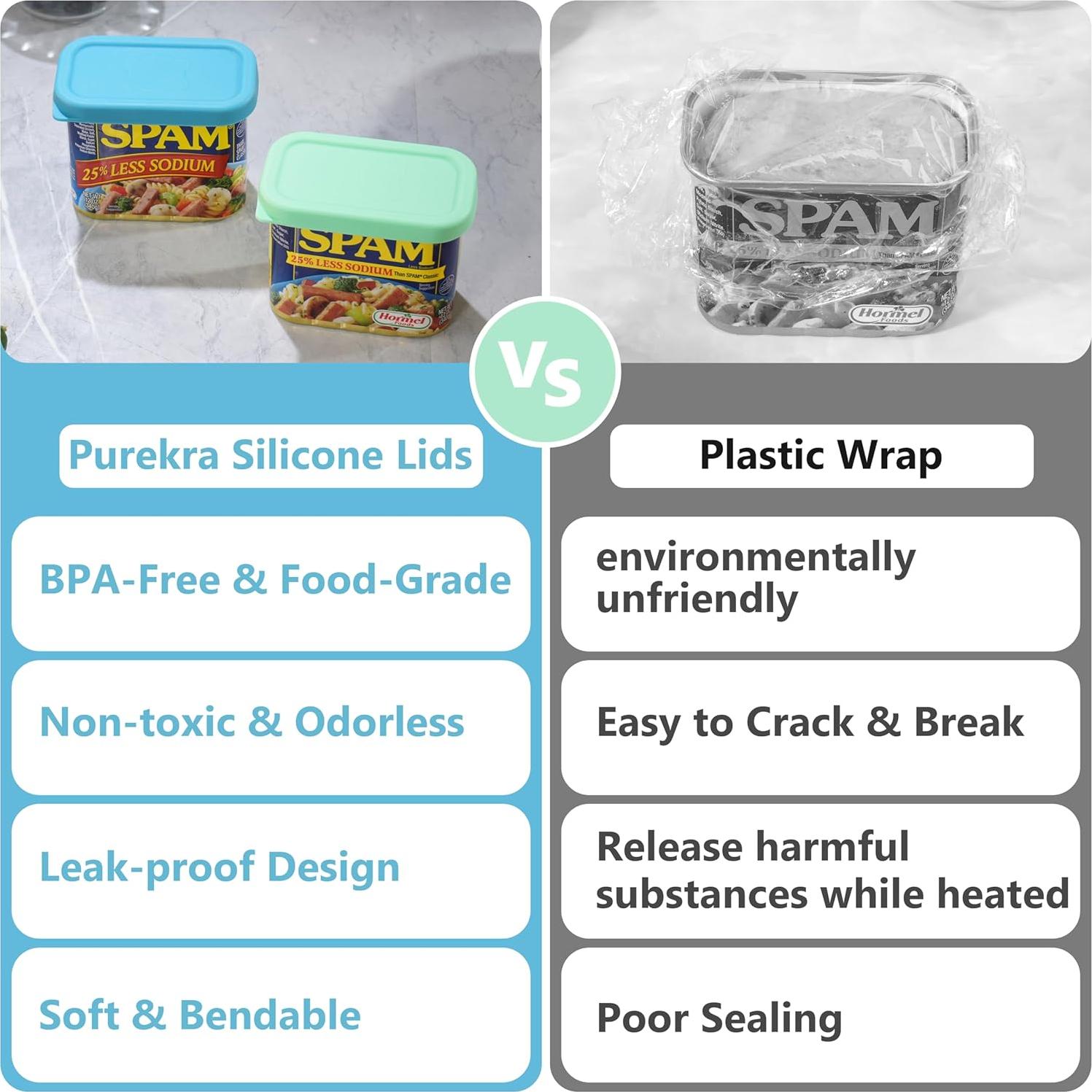 2 Tapas de Silicona Purekra para Latas de Spam 12 oz