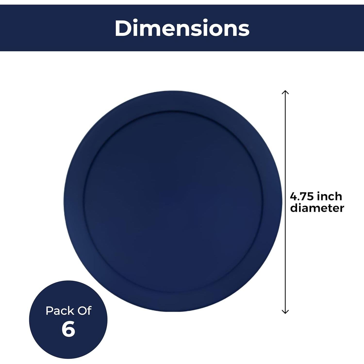 Tapa de Madera para Contenedores de Vidrio Pyrex - 6 Piezas Azul 12.1 cm