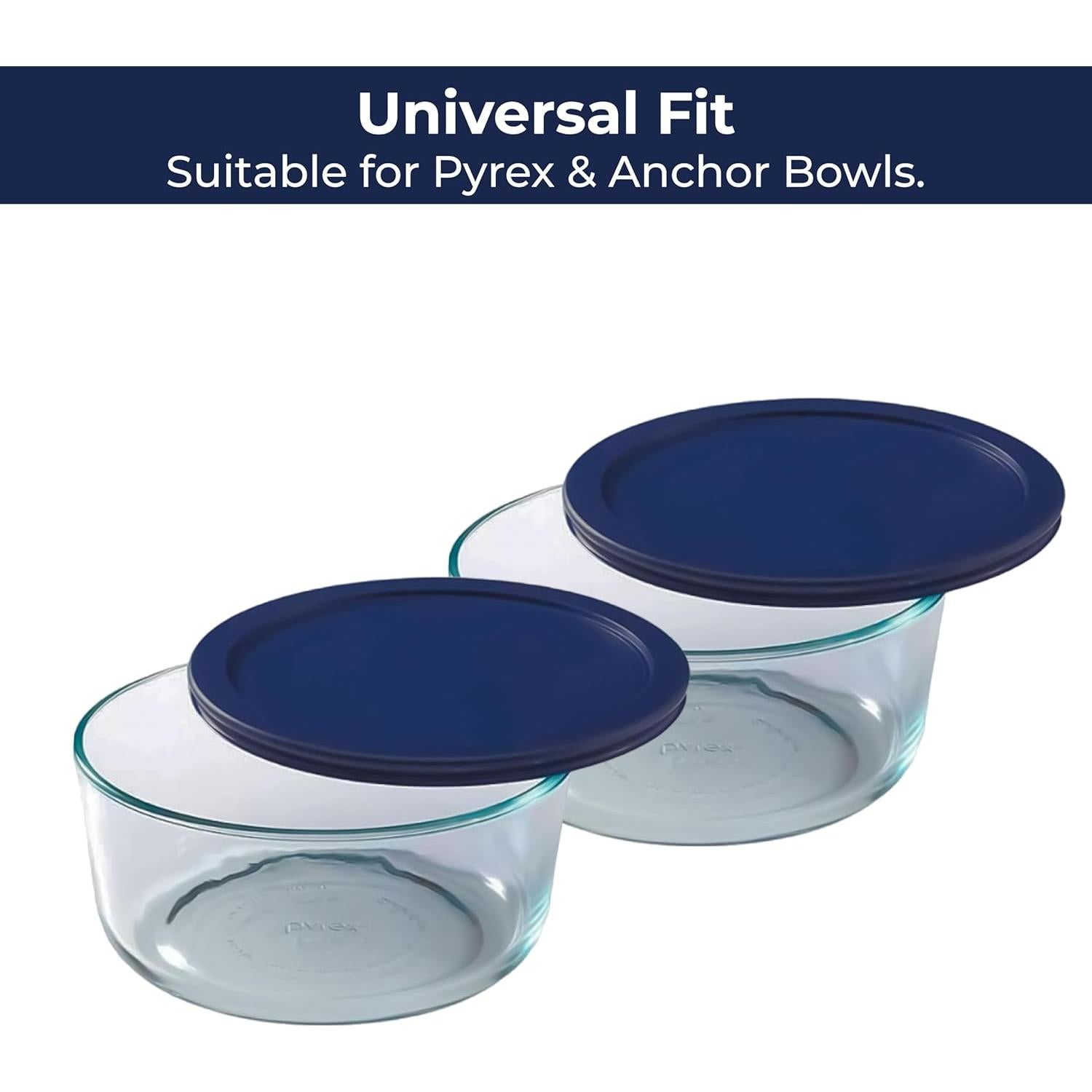 Tapa de Madera para Contenedores de Vidrio Pyrex - 6 Piezas Azul 12.1 cm