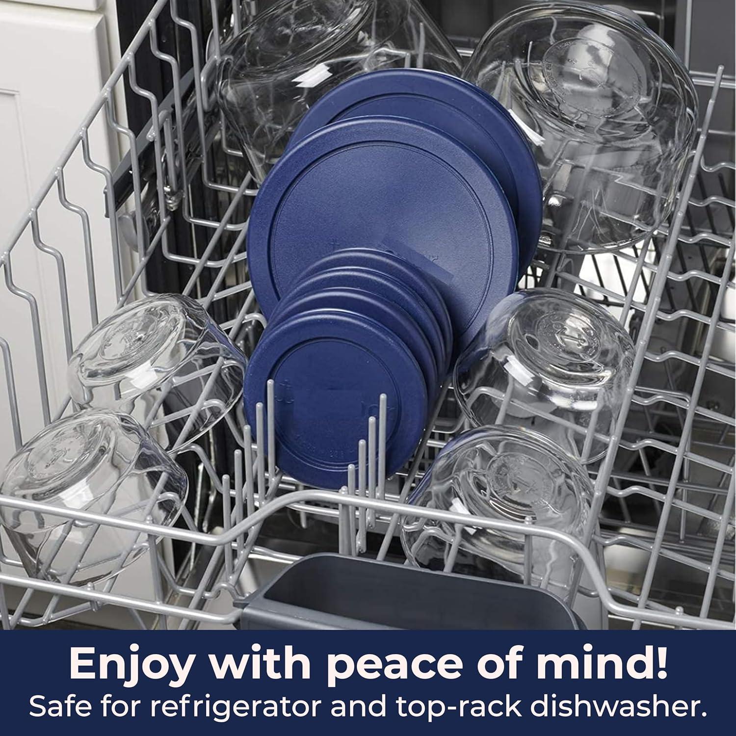 Tapa de Madera para Contenedores de Vidrio Pyrex - 6 Piezas Azul 12.1 cm