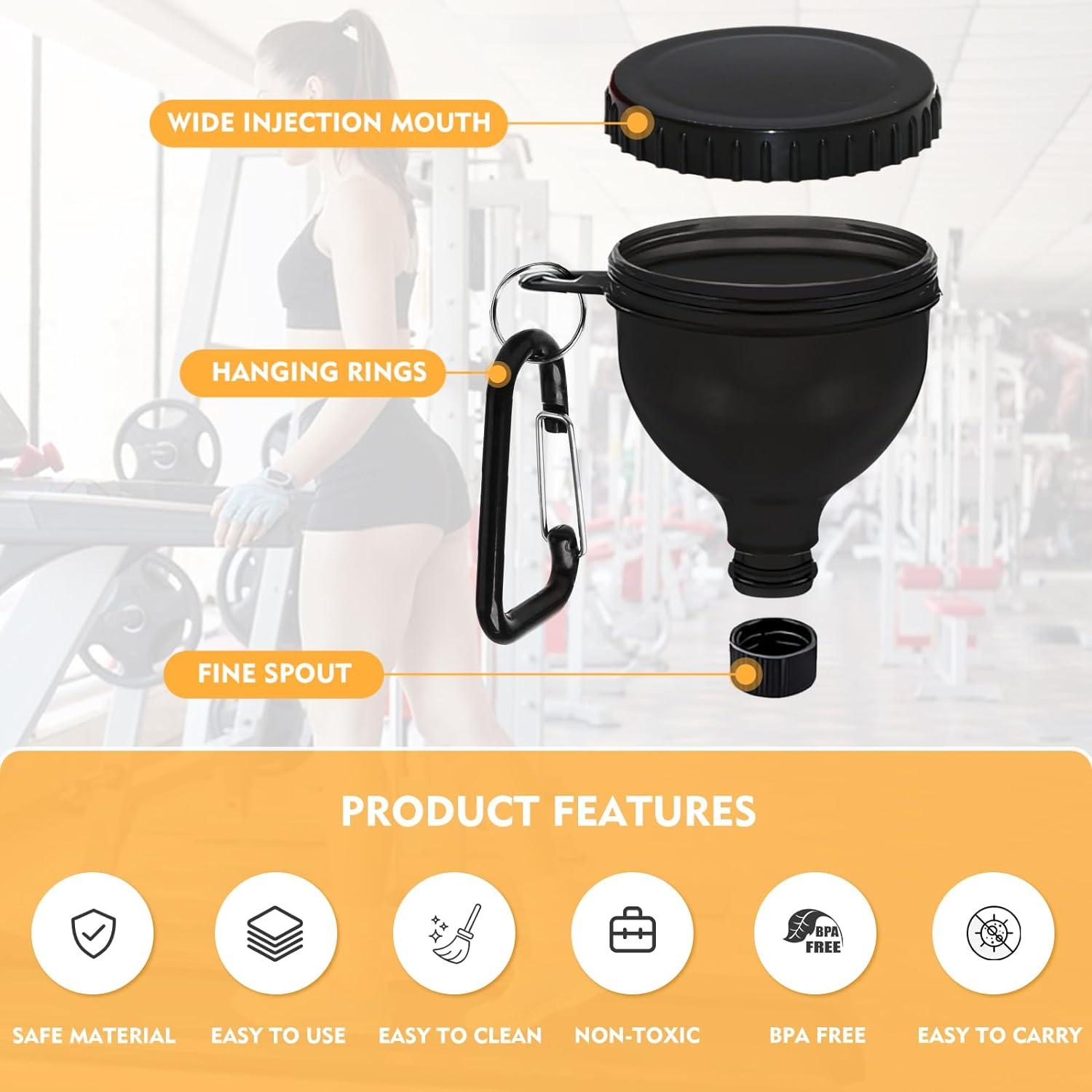 Paquete de 2 embudos para proteína Tantanle 50ml portátiles