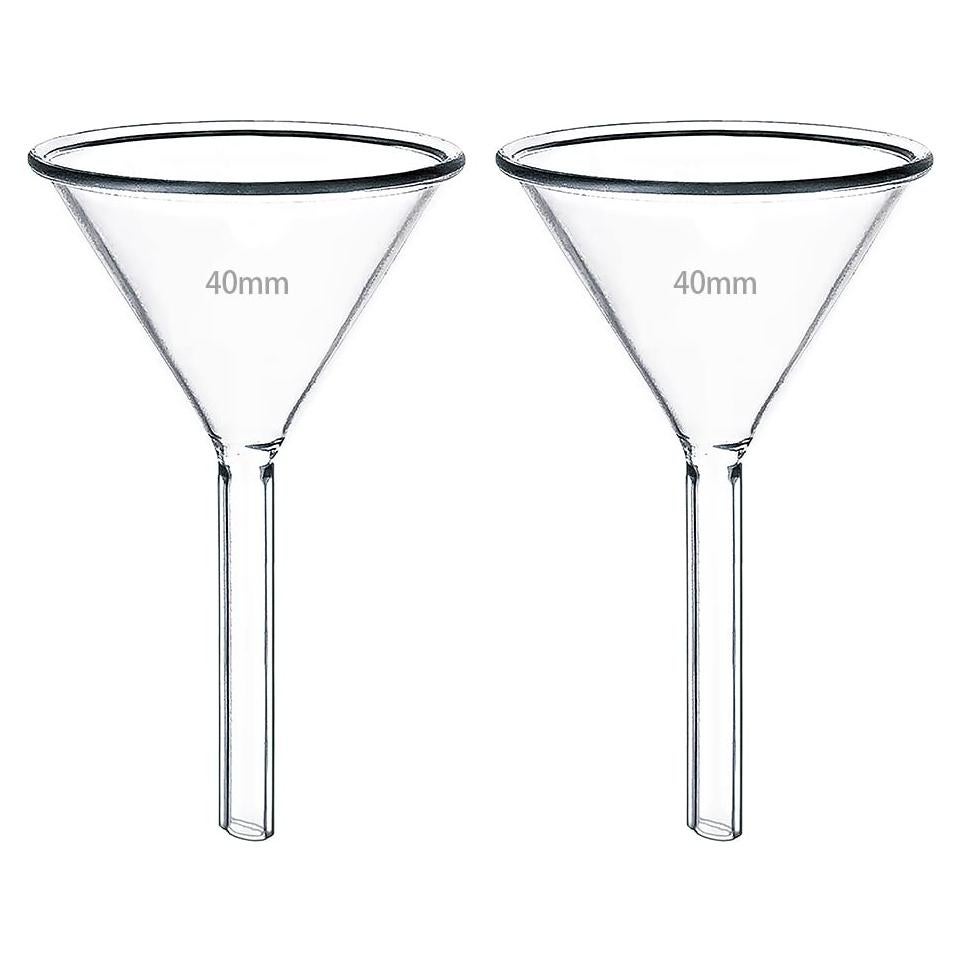 Juego de 2 embudos de vidrio HUAOU 40mm para laboratorio