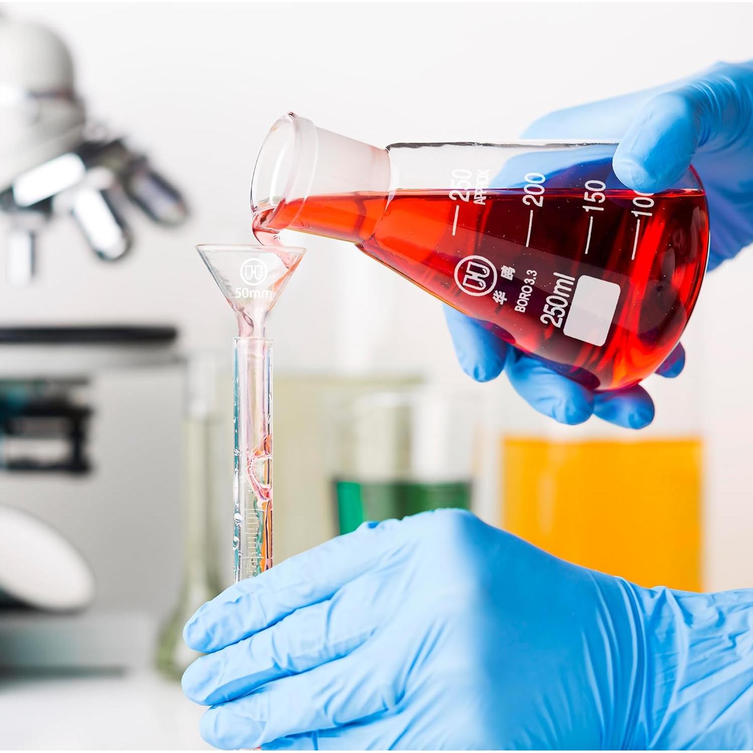 Juego de 2 embudos de vidrio HUAOU 40mm para laboratorio