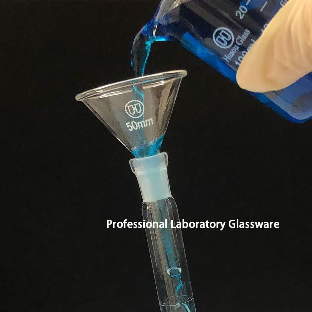 Juego de 2 embudos de vidrio HUAOU 40mm para laboratorio