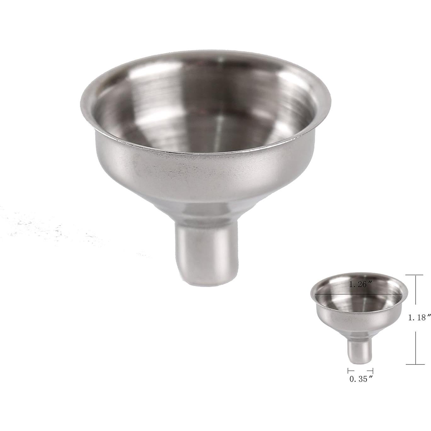Mini embudo de acero inoxidable FeelingMind - Paquete de 50