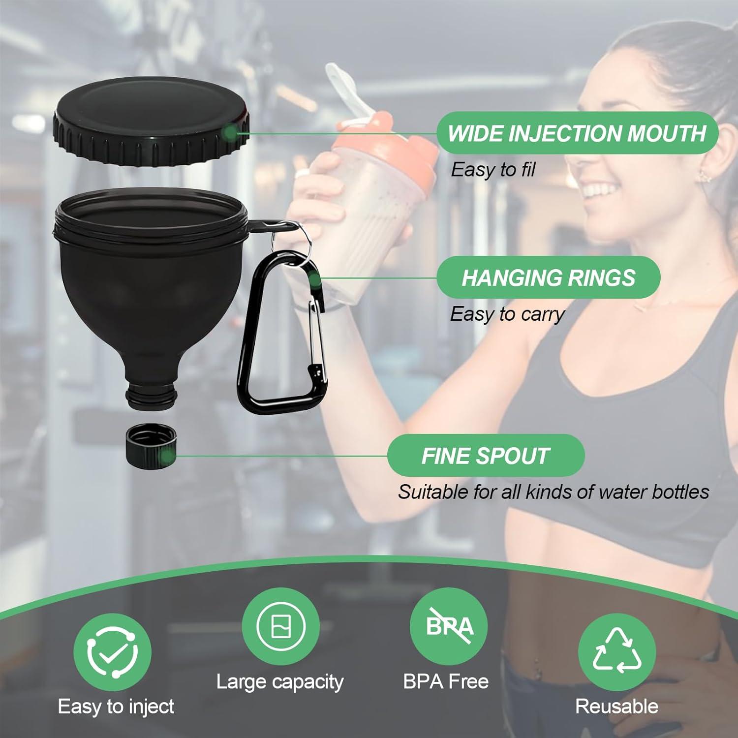 Paquete de 2 Contenedores de Polvo de Proteína con Embudo 50ml