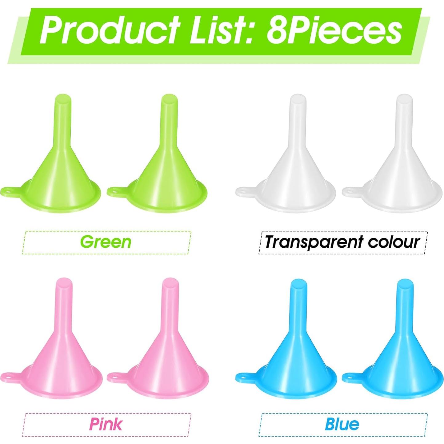 8 Embudos Pequeños Reutilizables para Cosméticos Psyqtsuary