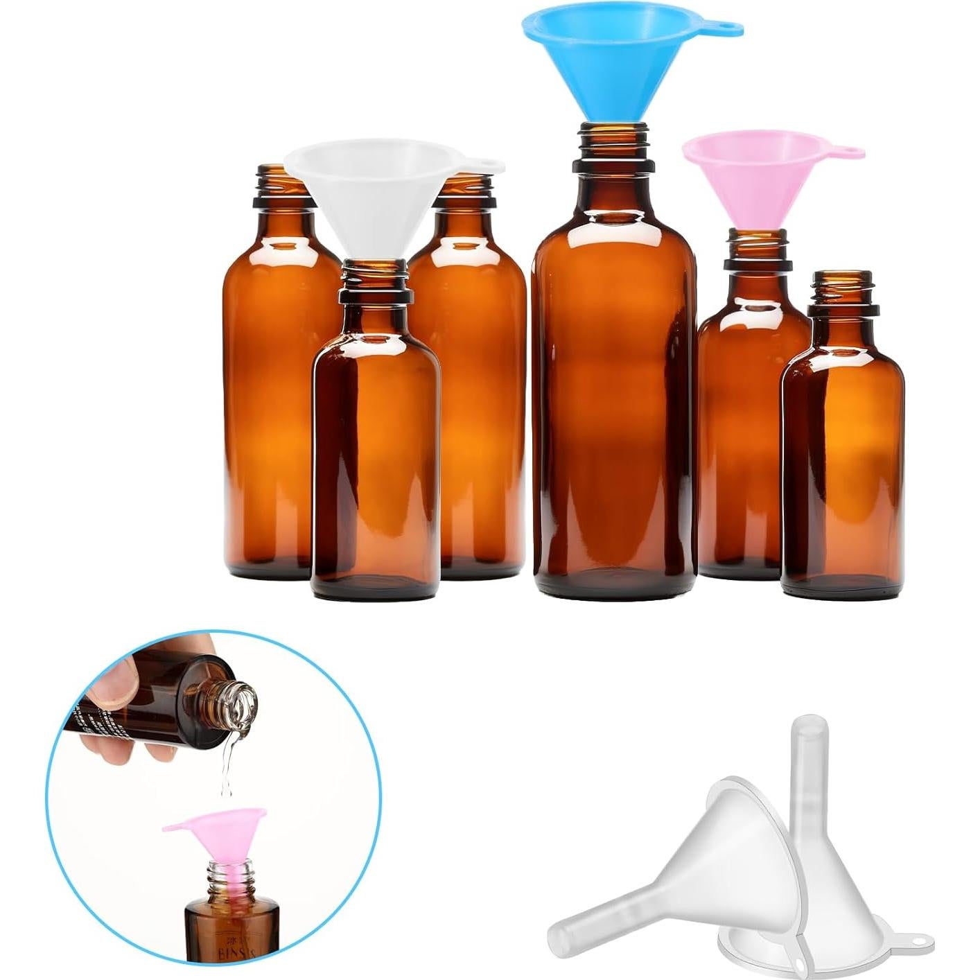 9 Embudos de Plástico Mini Ptwola para Llenar Botellas Pequeñas