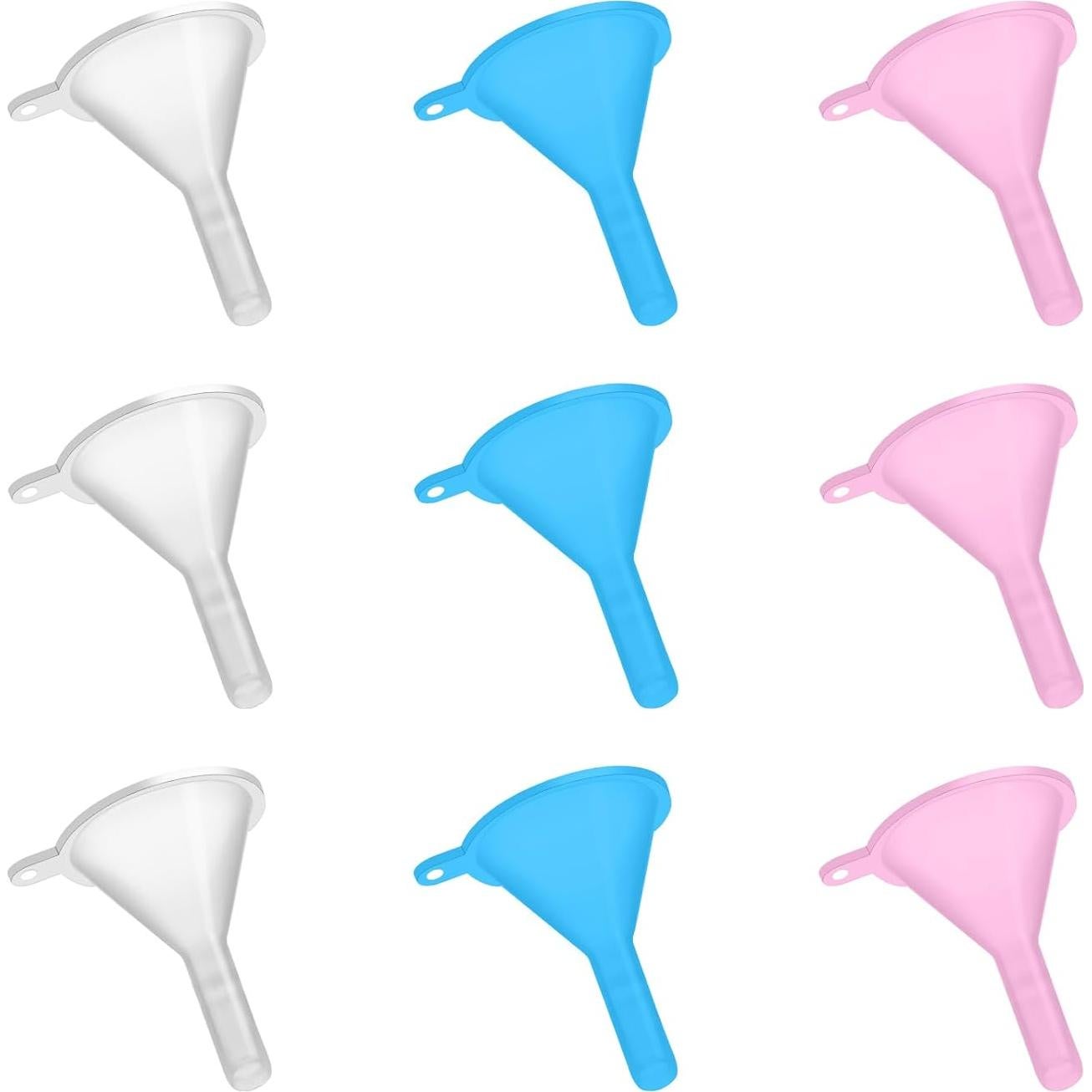 9 Embudos de Plástico Mini Ptwola para Llenar Botellas Pequeñas