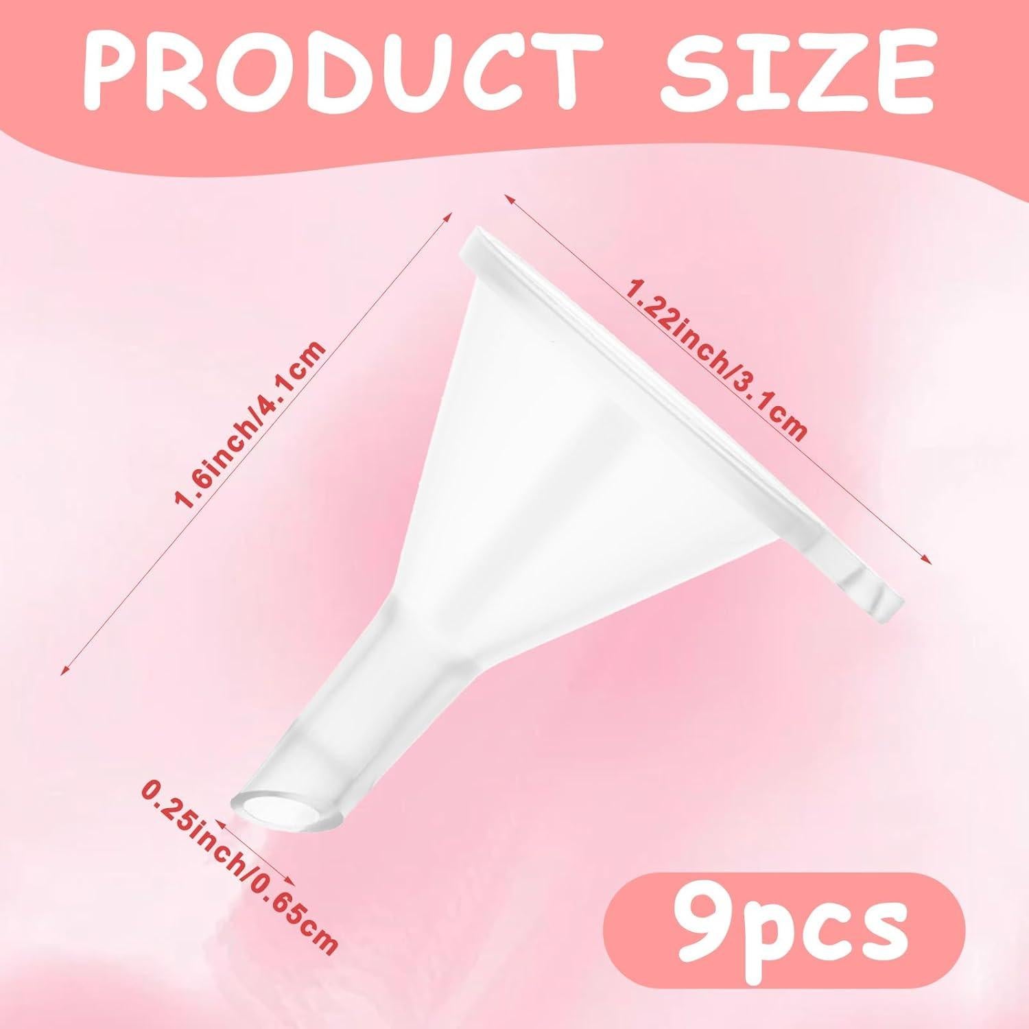 9 Mini Embudos de Plástico Rellenables EupHHonycs 3.9x3.1cm