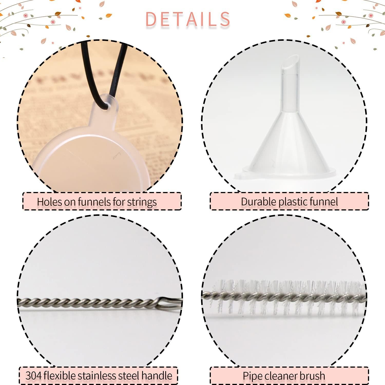 30 Embudos de Plástico Mini Agidea para Llenar Botellas