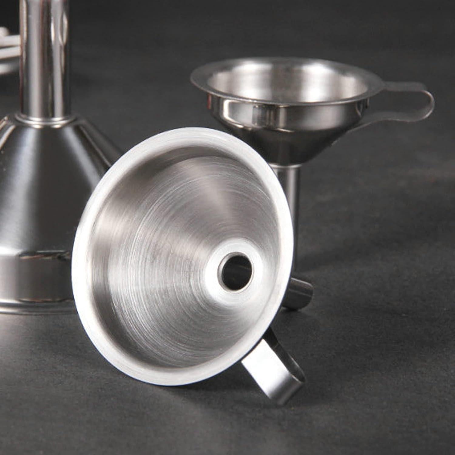 Juego de 3 Embudos de Acero Inoxidable Yokudo para Cocina