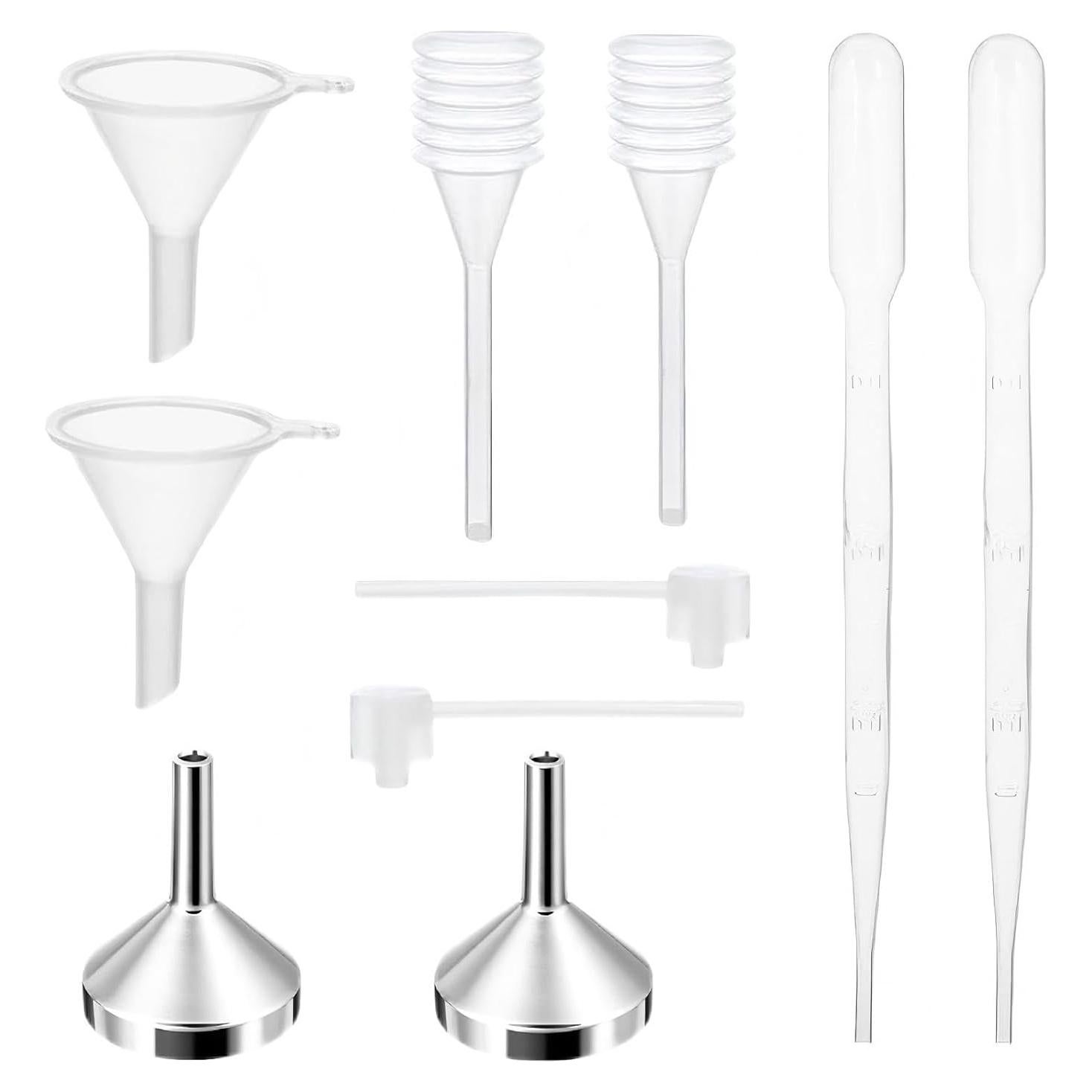 Juego de 10 Mini Embudos de Aluminio y Plástico Xnovies