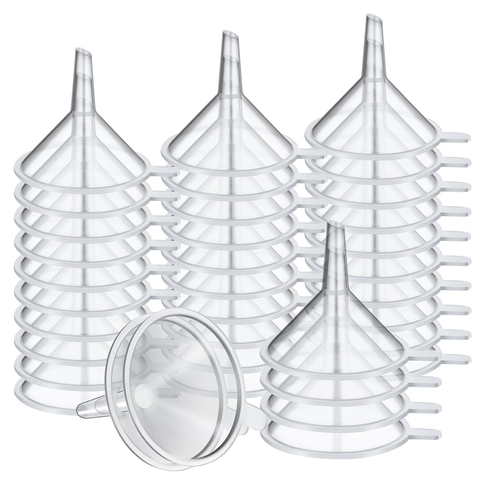 100 Mini Embudos de Plástico Hoolerry 5.49 cm para Llenar Botellas