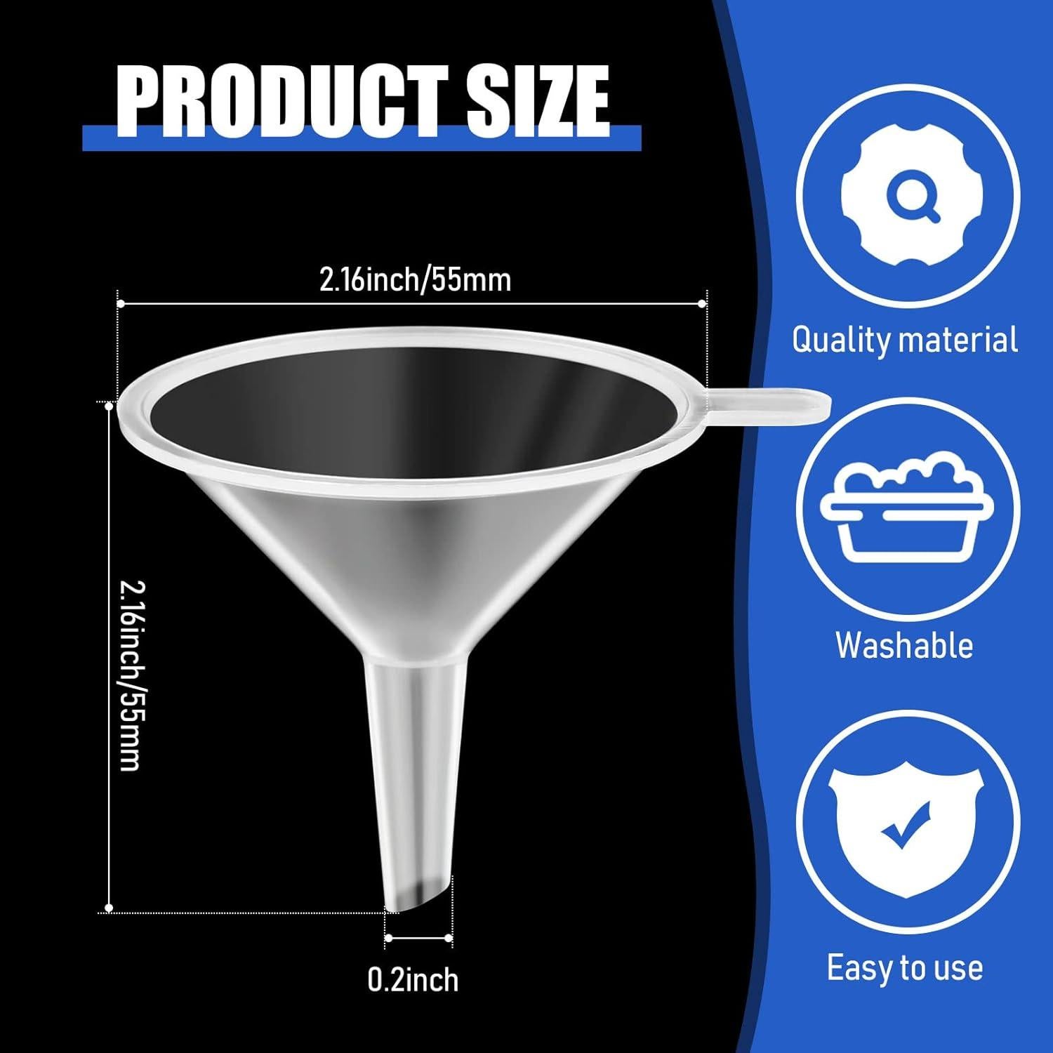 100 Mini Embudos de Plástico Hoolerry 5.49 cm para Llenar Botellas