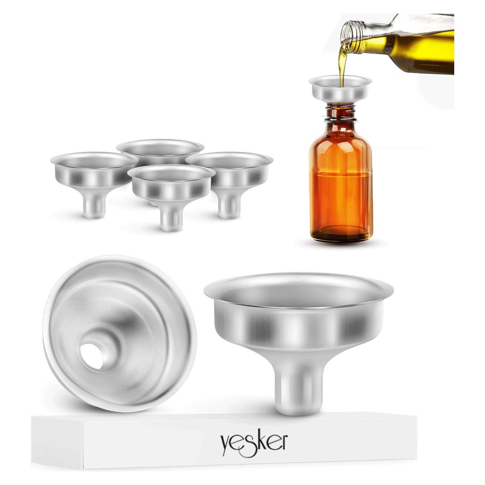 Mini embudo de acero inoxidable Yesker 6PCS para aceites