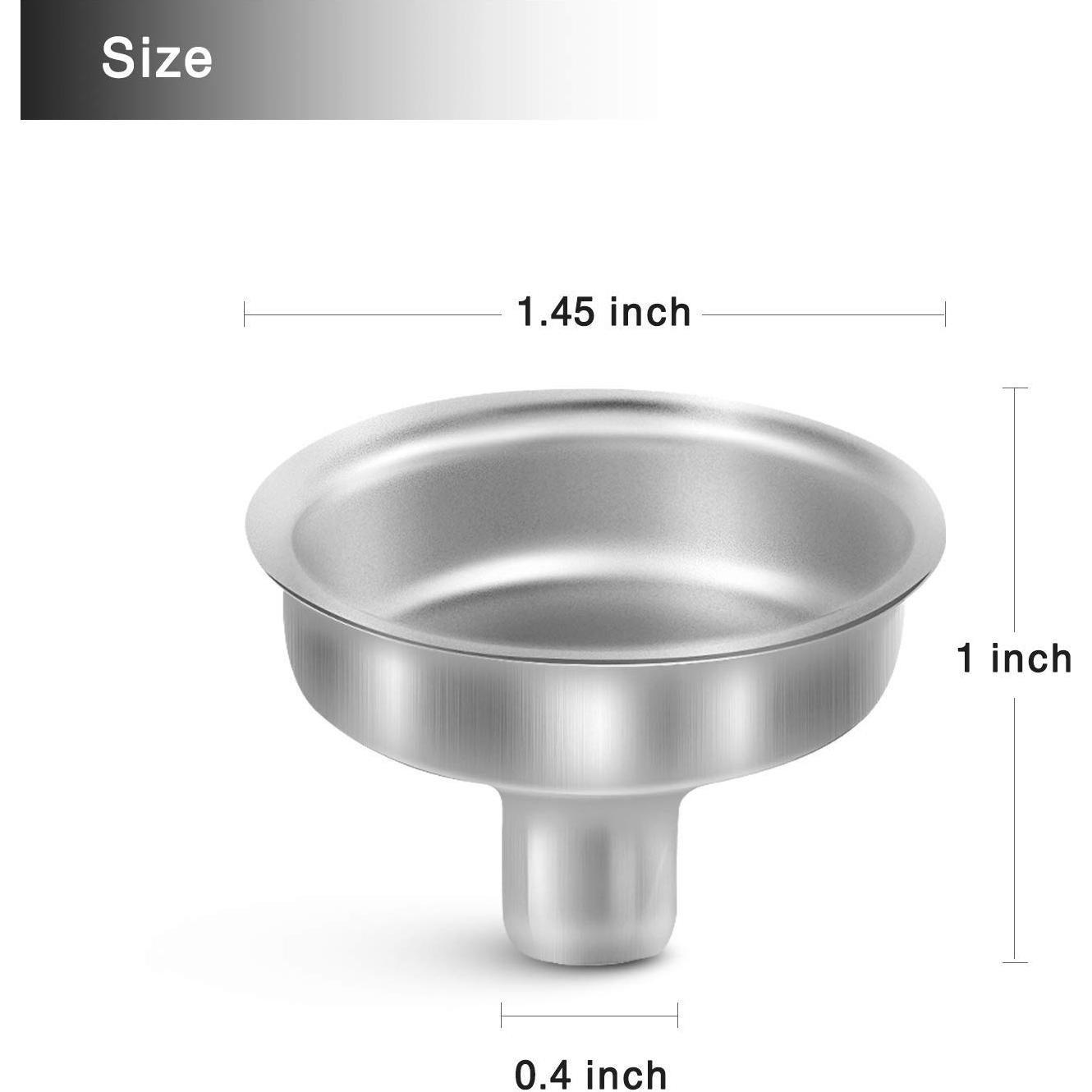 Mini embudo de acero inoxidable Yesker 6PCS para aceites