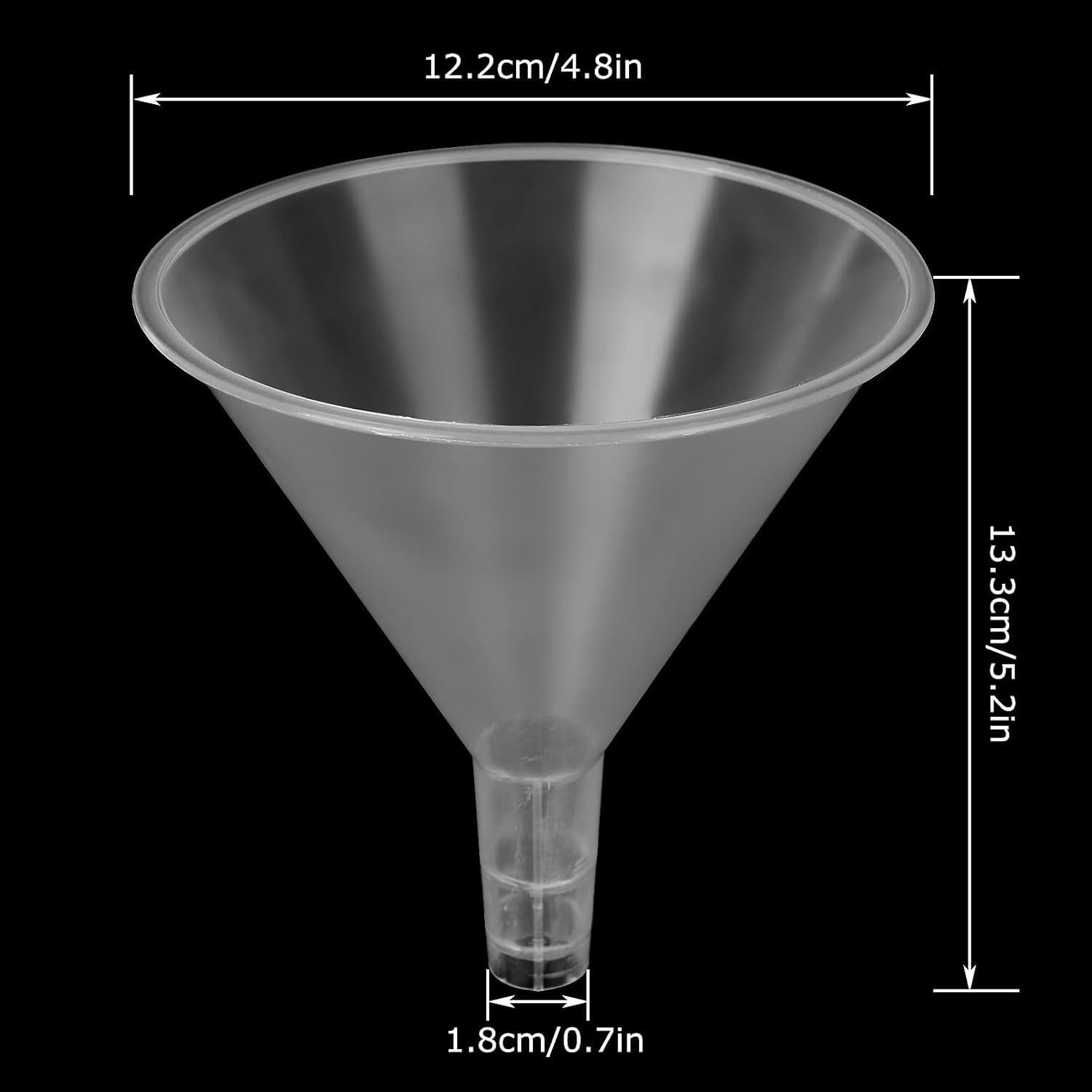 20 Embudos de Plástico CYEAH Boca Ancha 12.95 cm Transparentes