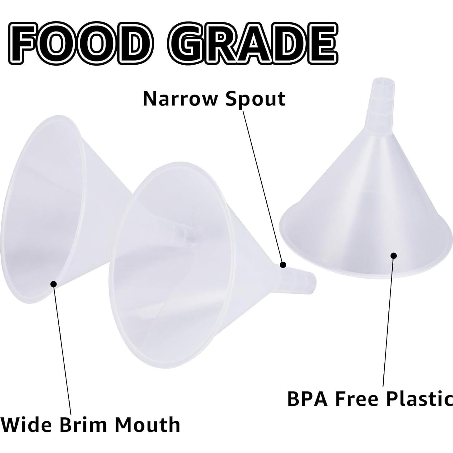 Juego de 8 Embudos de Plástico Transparentes CYEAH 15 cm