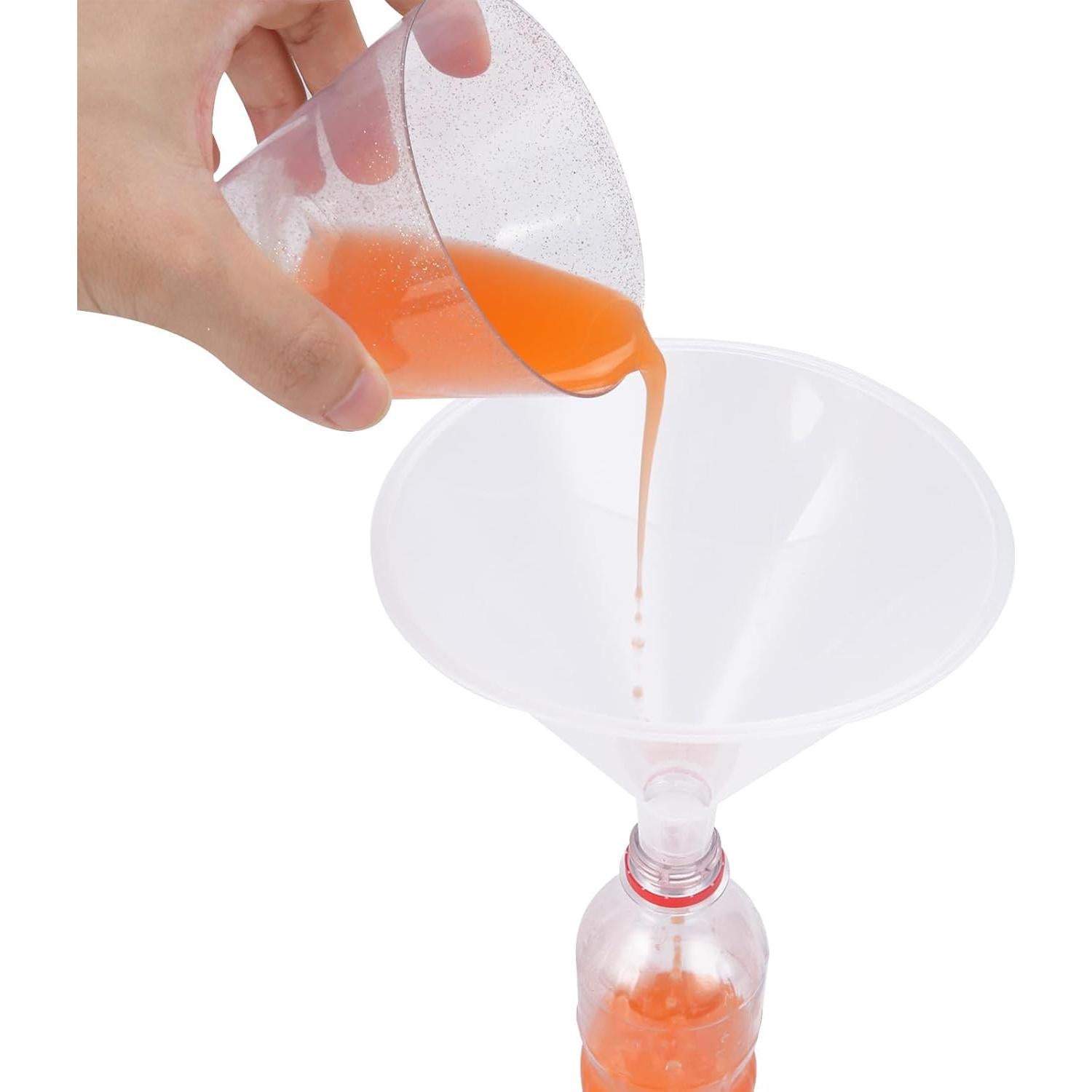 Juego de 8 Embudos de Plástico Transparentes CYEAH 15 cm