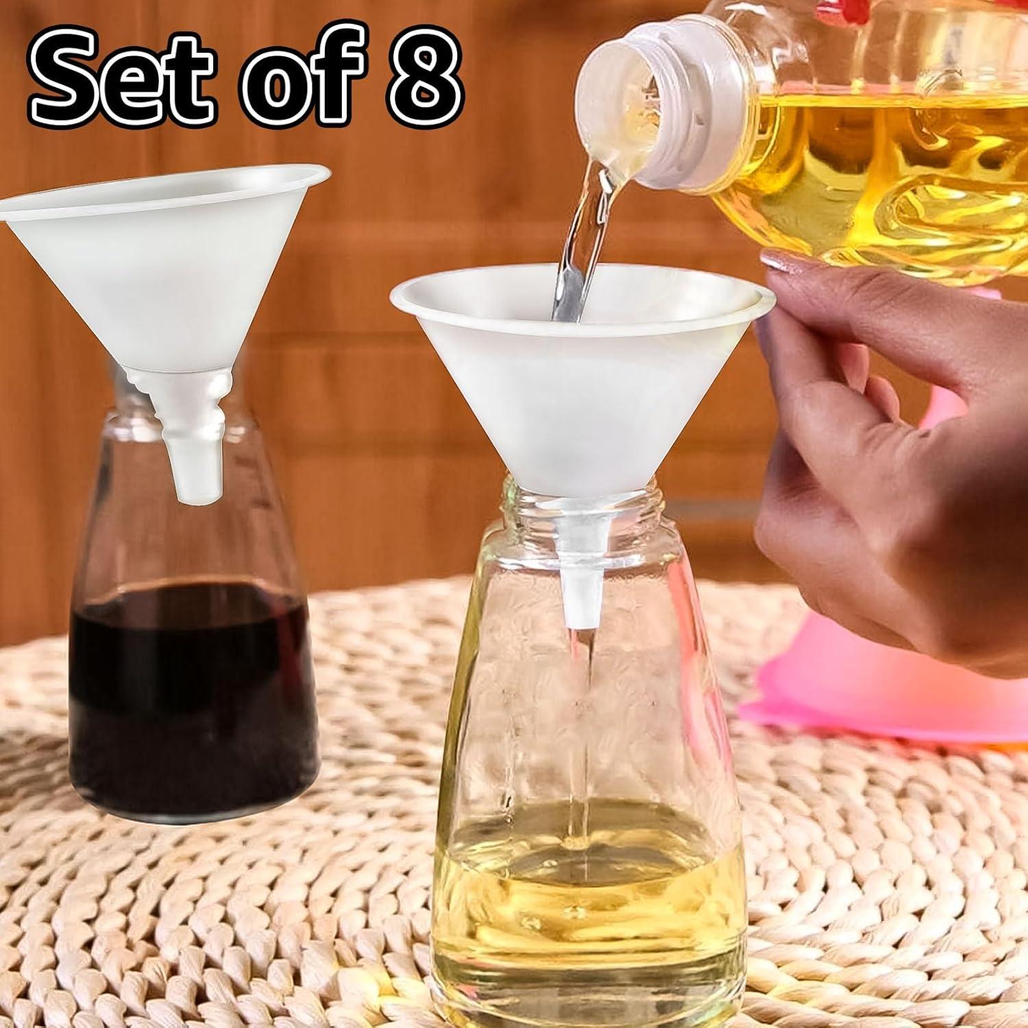 Juego de 8 Embudos de Plástico Transparentes CYEAH 15 cm