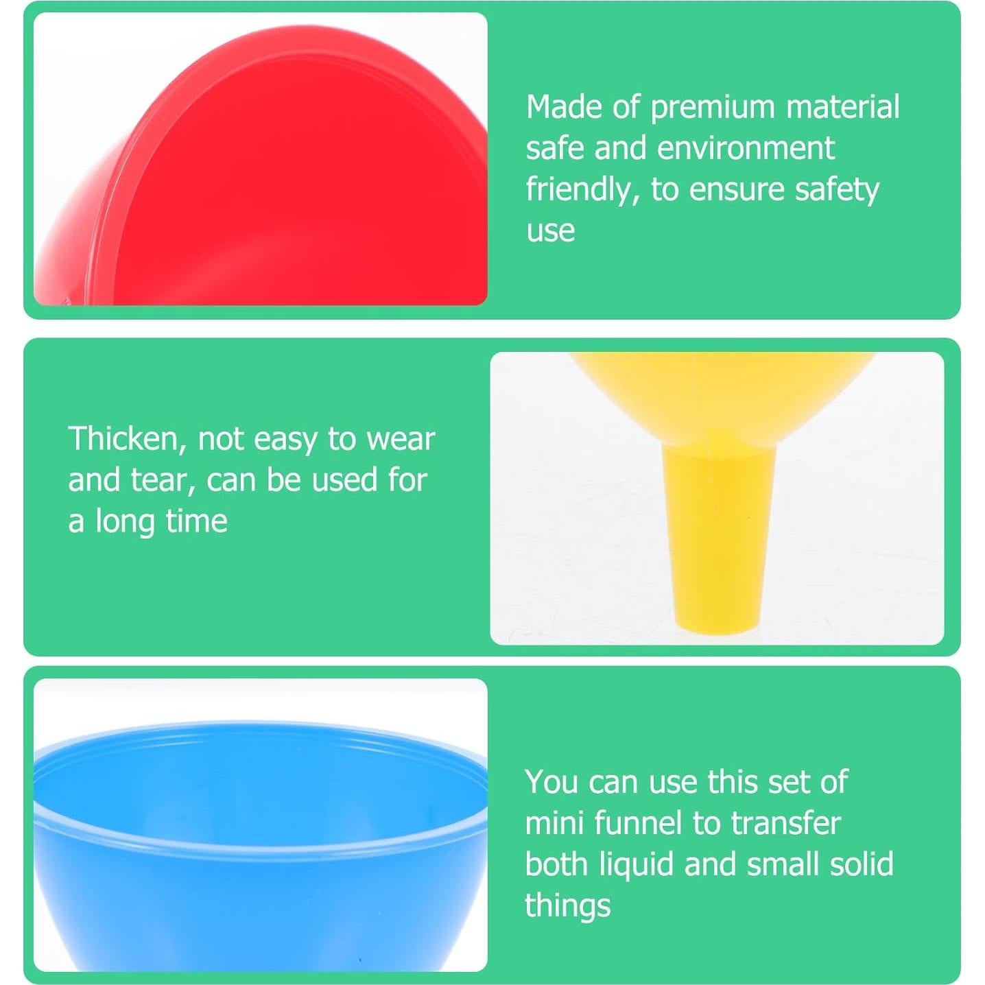 50 Mini Embudos de Plástico TOVINANNA para Botellas 6.5cm