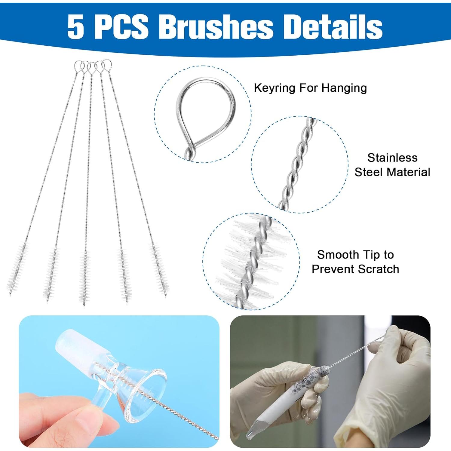 Paquete de 12 embudos de vidrio COITEK con mango y 5 cepillos