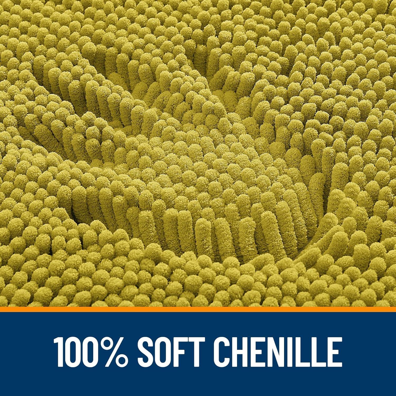 Alfombrilla de Baño OLANLY Chenille Mostaza 61x41 cm Absorbente