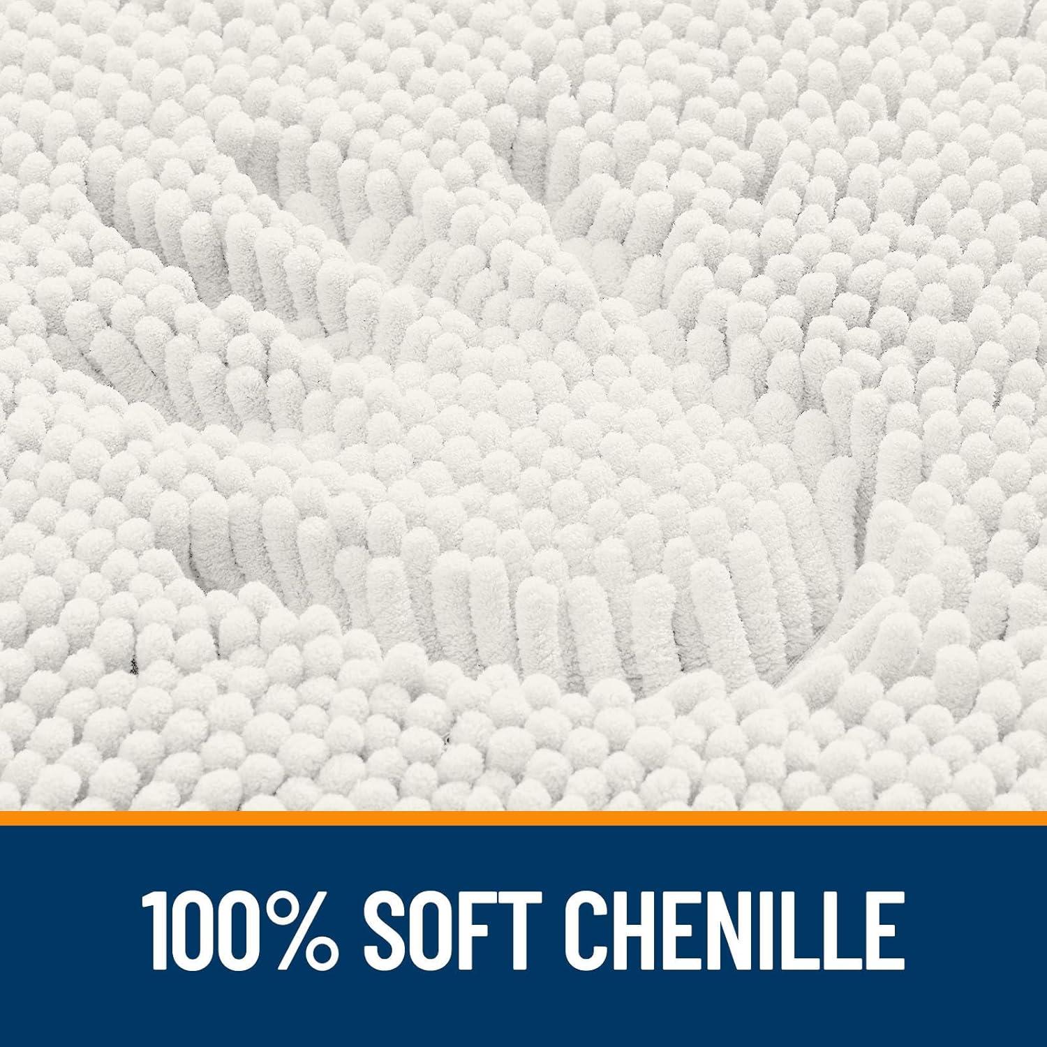 Alfombrilla de Baño OLANLY Chenille 114.3x68.6 cm Marfil