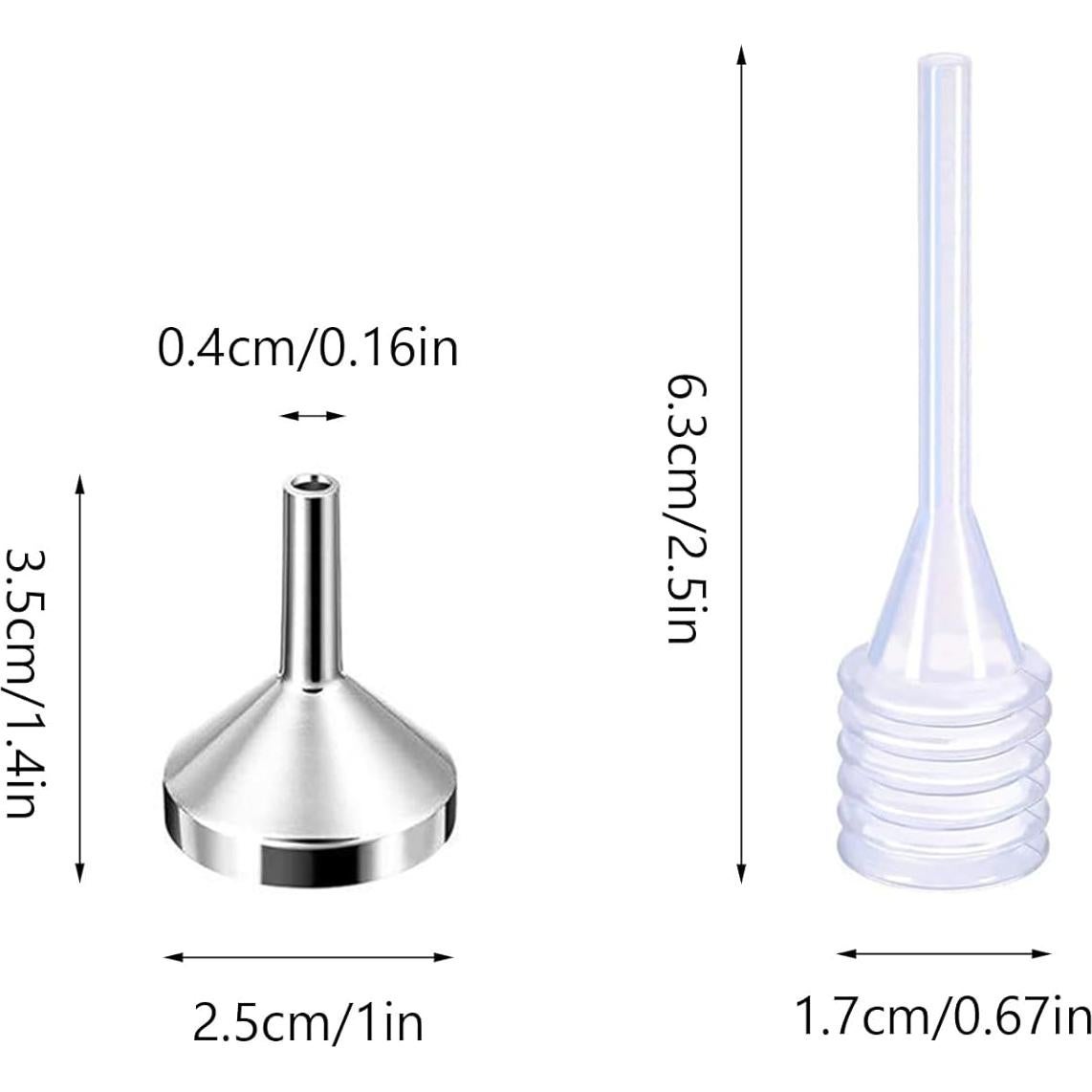 Paquete de 20 embudos metálicos pequeños Jaczora con 2 pipetas