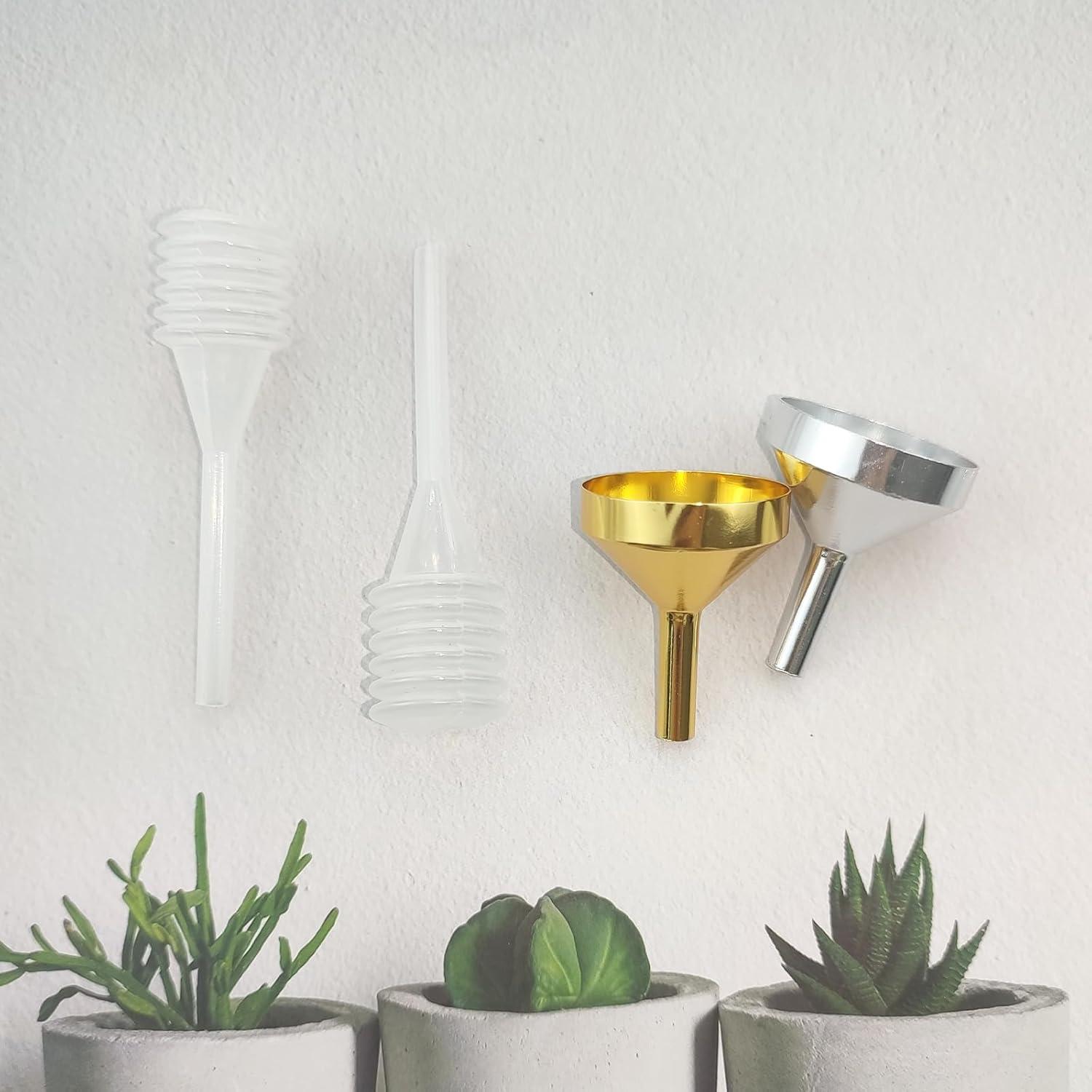 Paquete de 20 embudos metálicos pequeños Jaczora con 2 pipetas