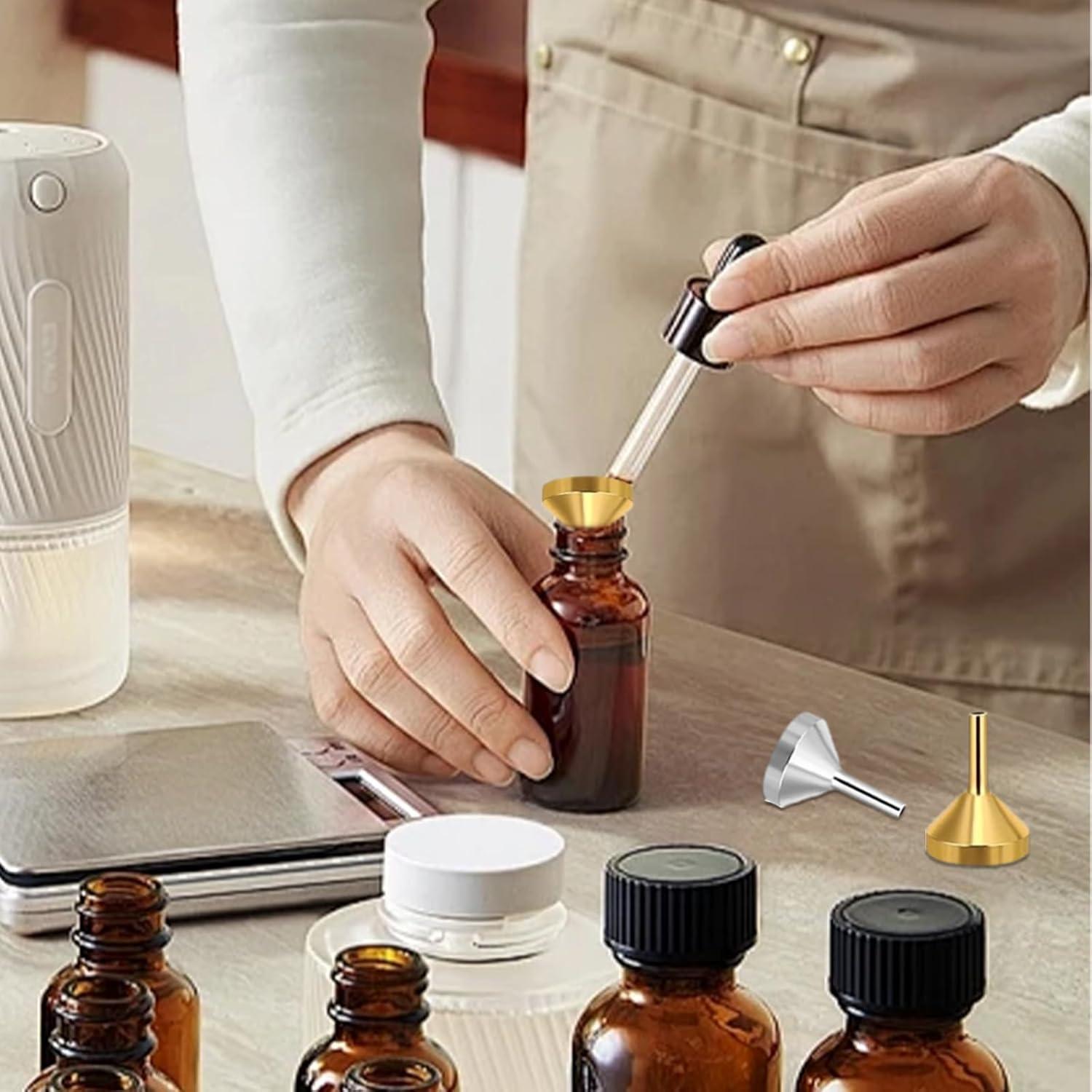 Paquete de 20 embudos metálicos pequeños Jaczora con 2 pipetas