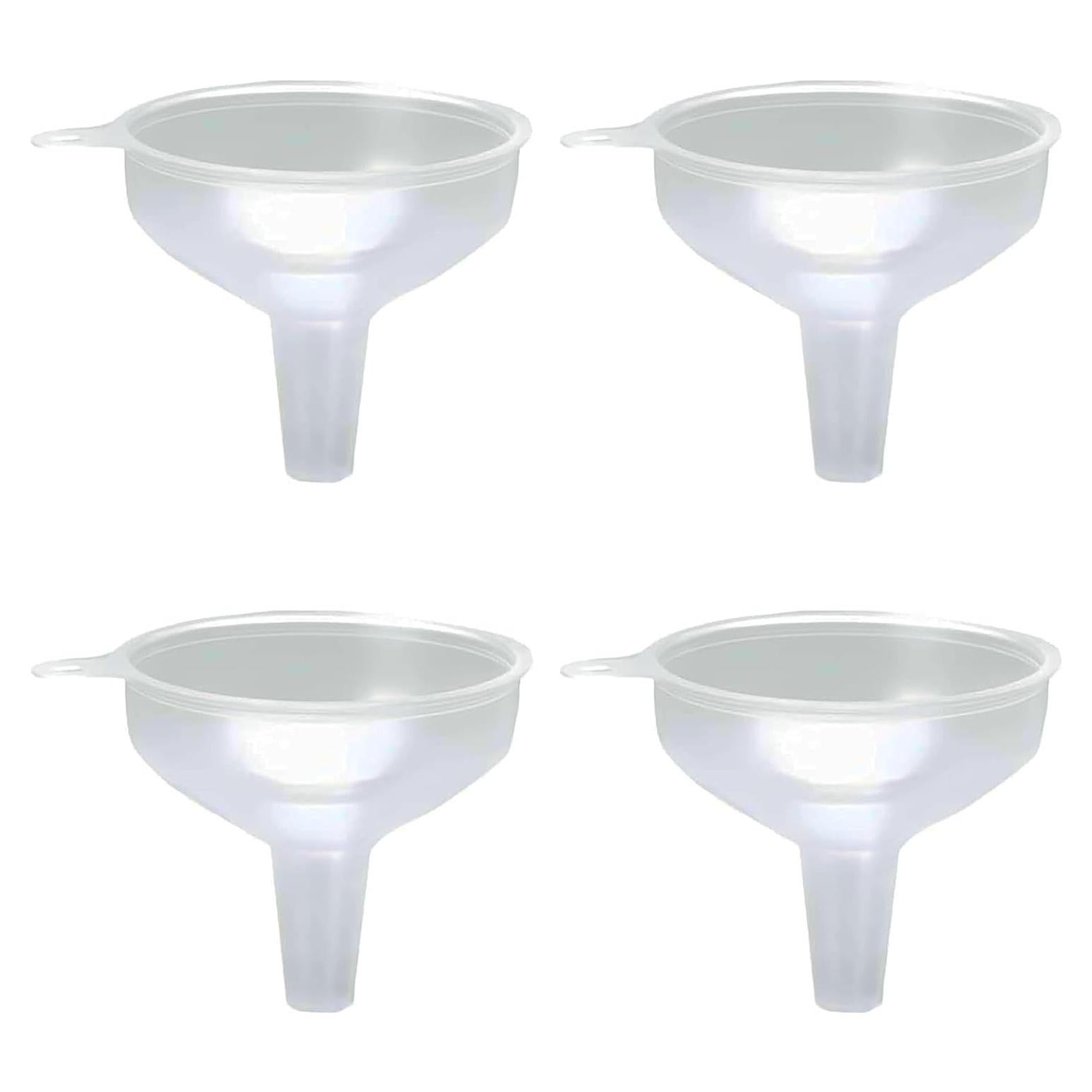 Embudos de Plástico Pequeños 4 Pack - Grado Alimenticio, 5cm