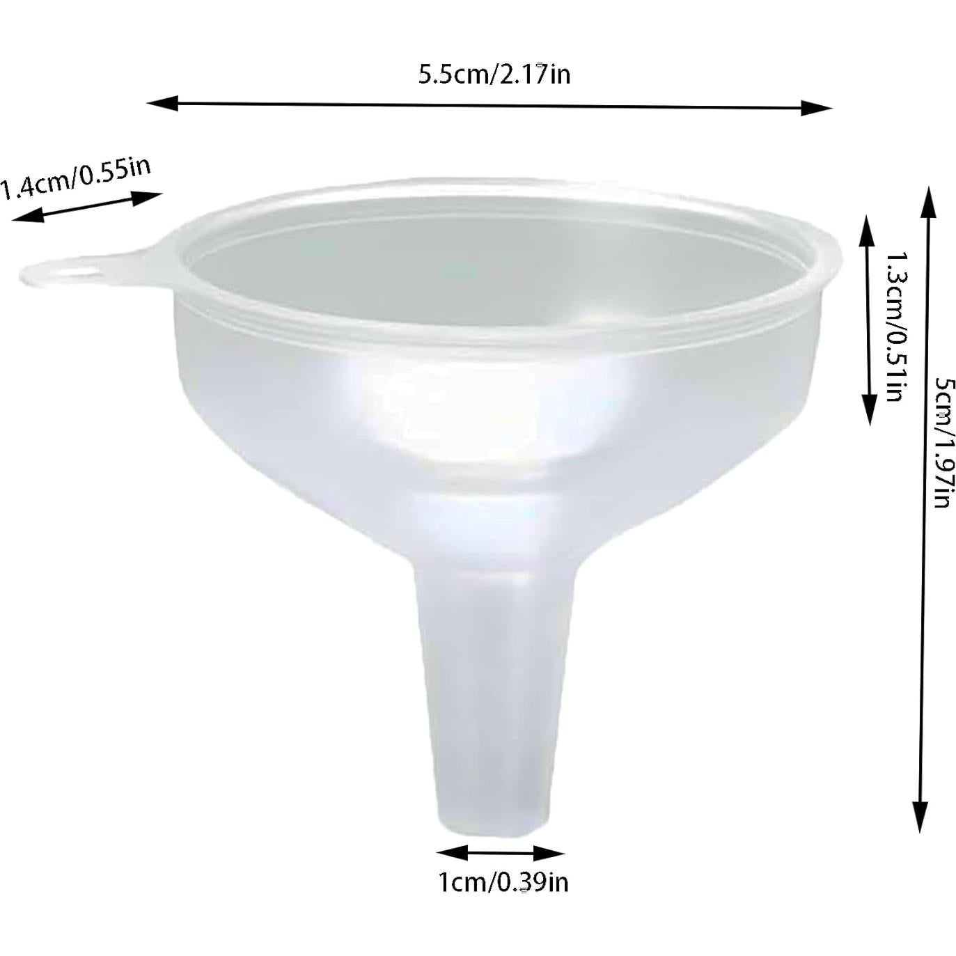 Embudos de Plástico Pequeños 4 Pack - Grado Alimenticio, 5cm