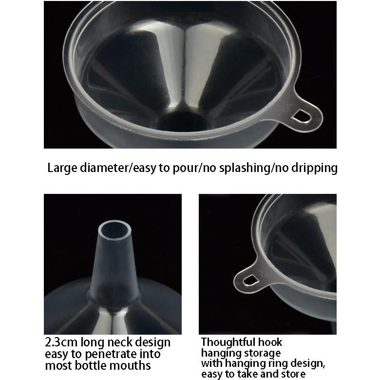 Embudos de Plástico Pequeños 4 Pack - Grado Alimenticio, 5cm