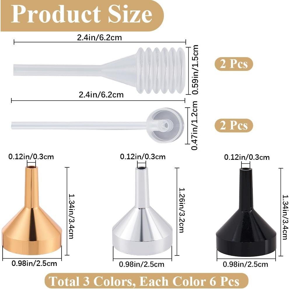 Set 18Pcs Mini Embudos de Aluminio GORGECRAFT con Pipetas