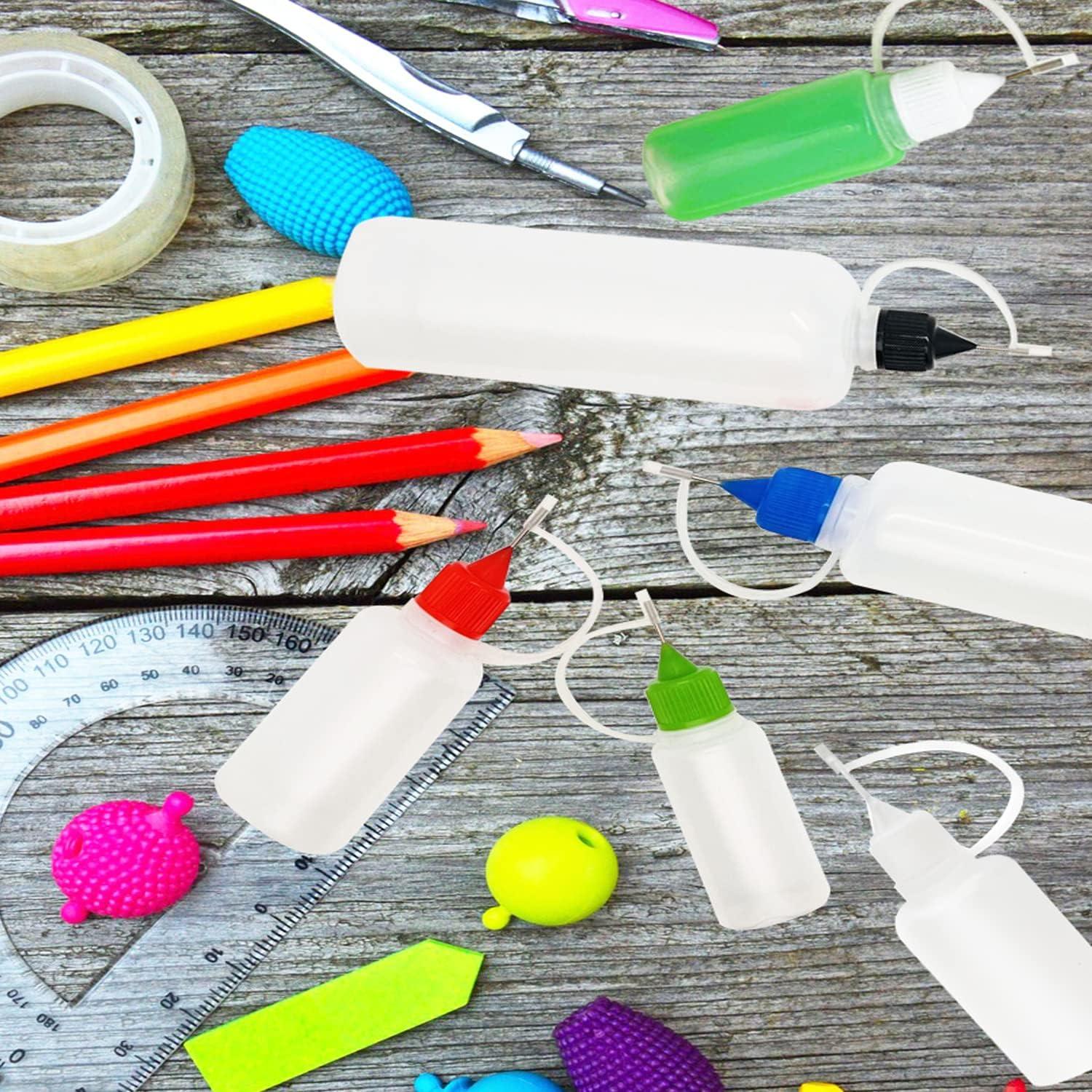 12 Botellas Aplicadoras 30ml XYSMZM con Mini Embudos Blancas