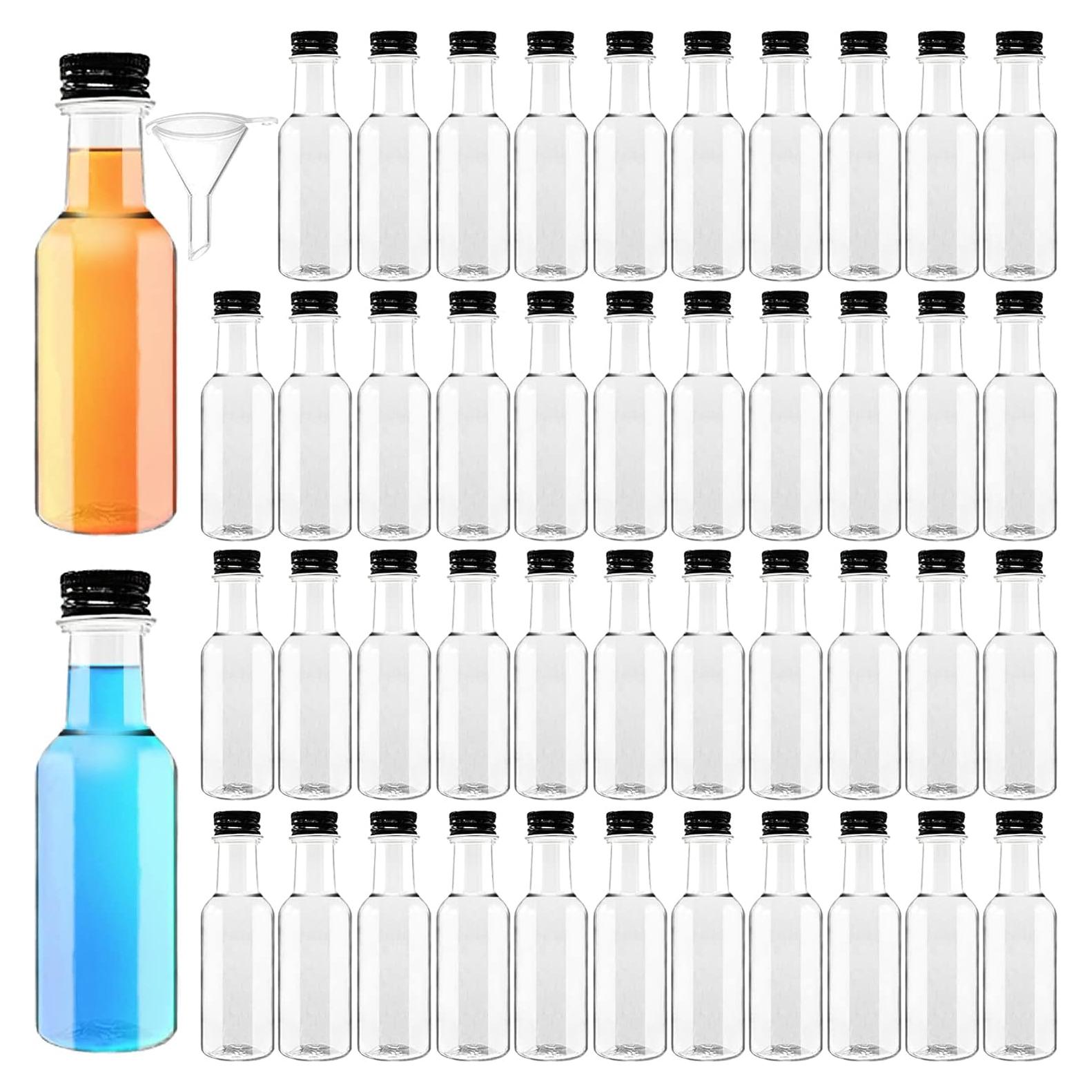 Paquete de 50 Botellas de Licor Mini 50ml Qiuttnqn con Embudos