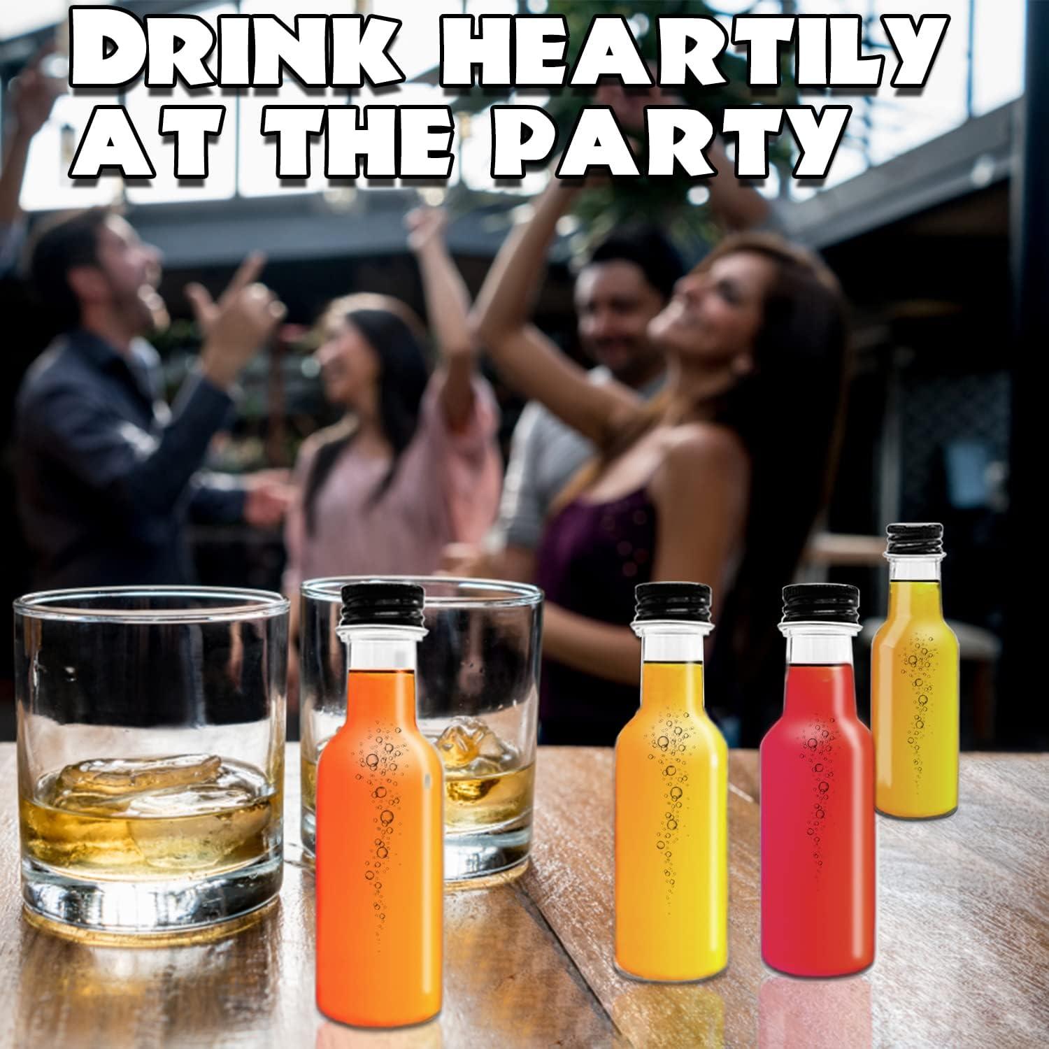 Paquete de 50 Botellas de Licor Mini 50ml Qiuttnqn con Embudos