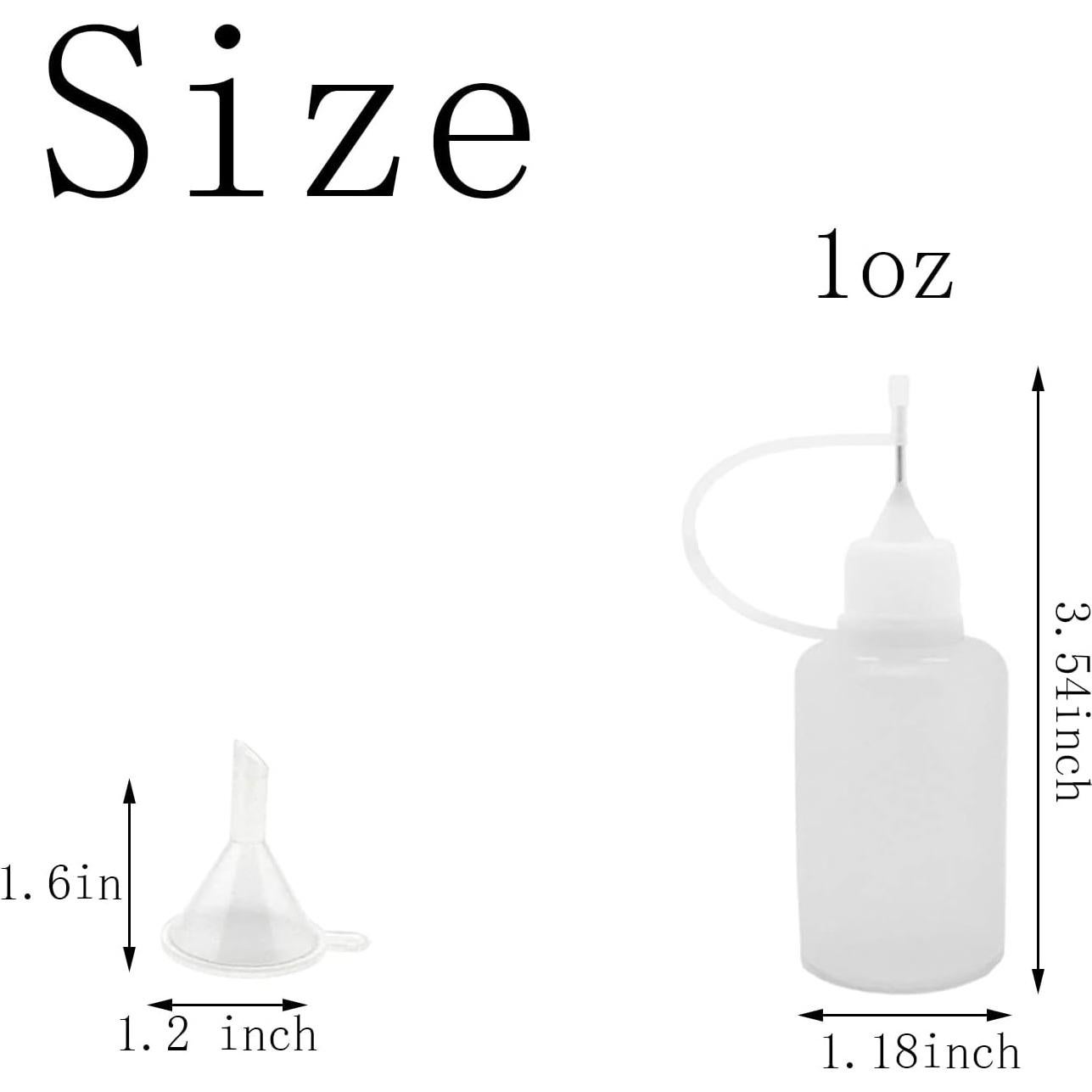12 Botellas Aplicadoras de Precisión MYYZMY 29.57 ml con Embudos