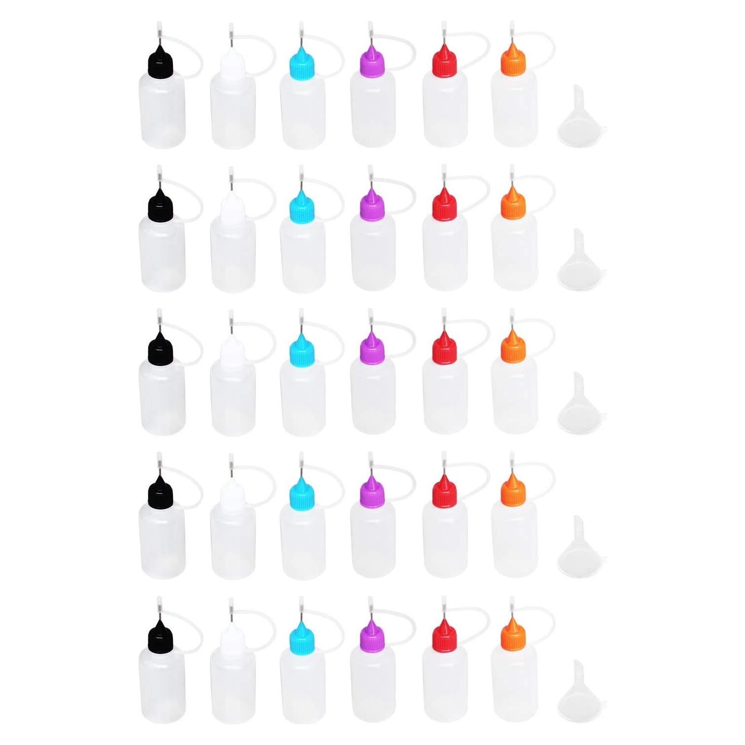 30 Botellas de Aplicador de Precisión LJY 30ml con Puntas y Embudos
