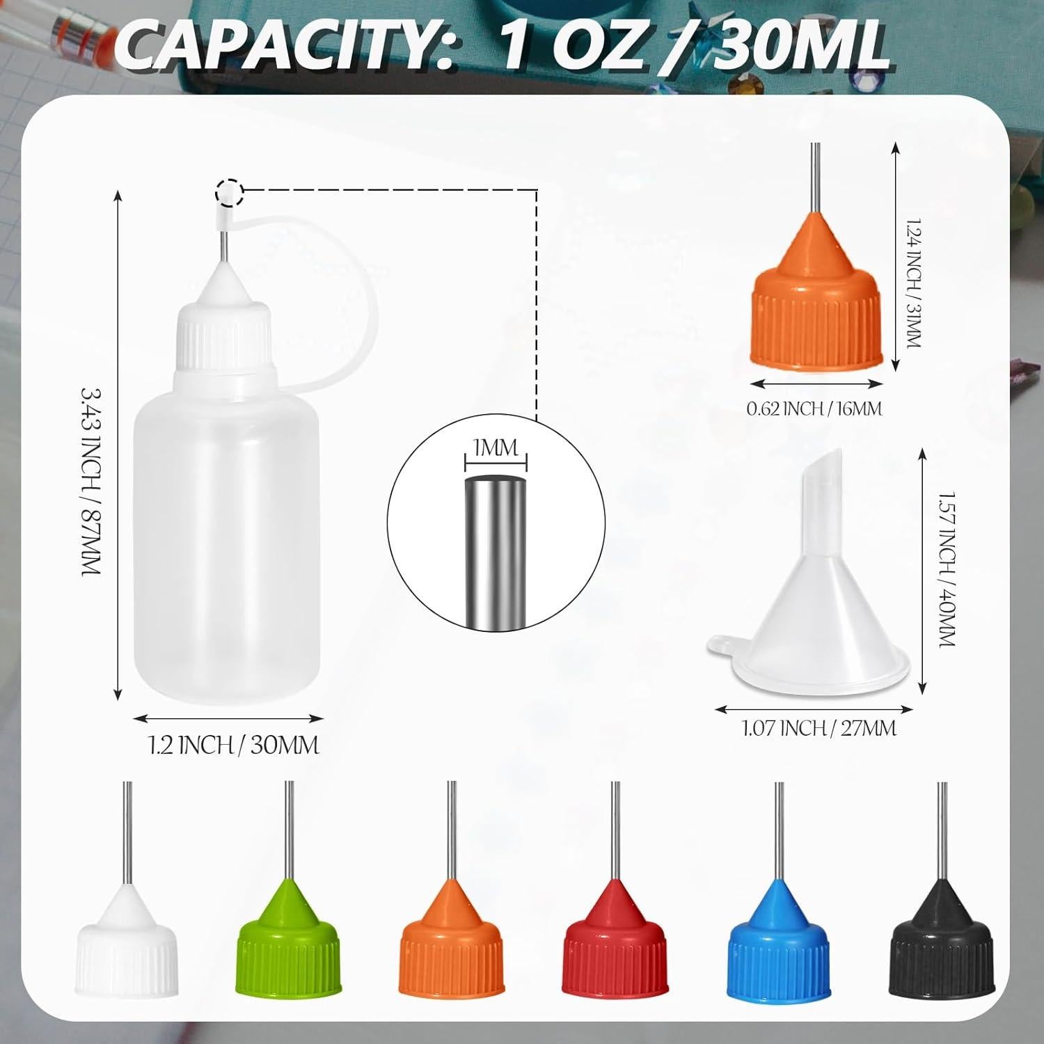 Botellas Aplicadoras de Punta Precisa HARSKIYER 30ml 12 Pcs
